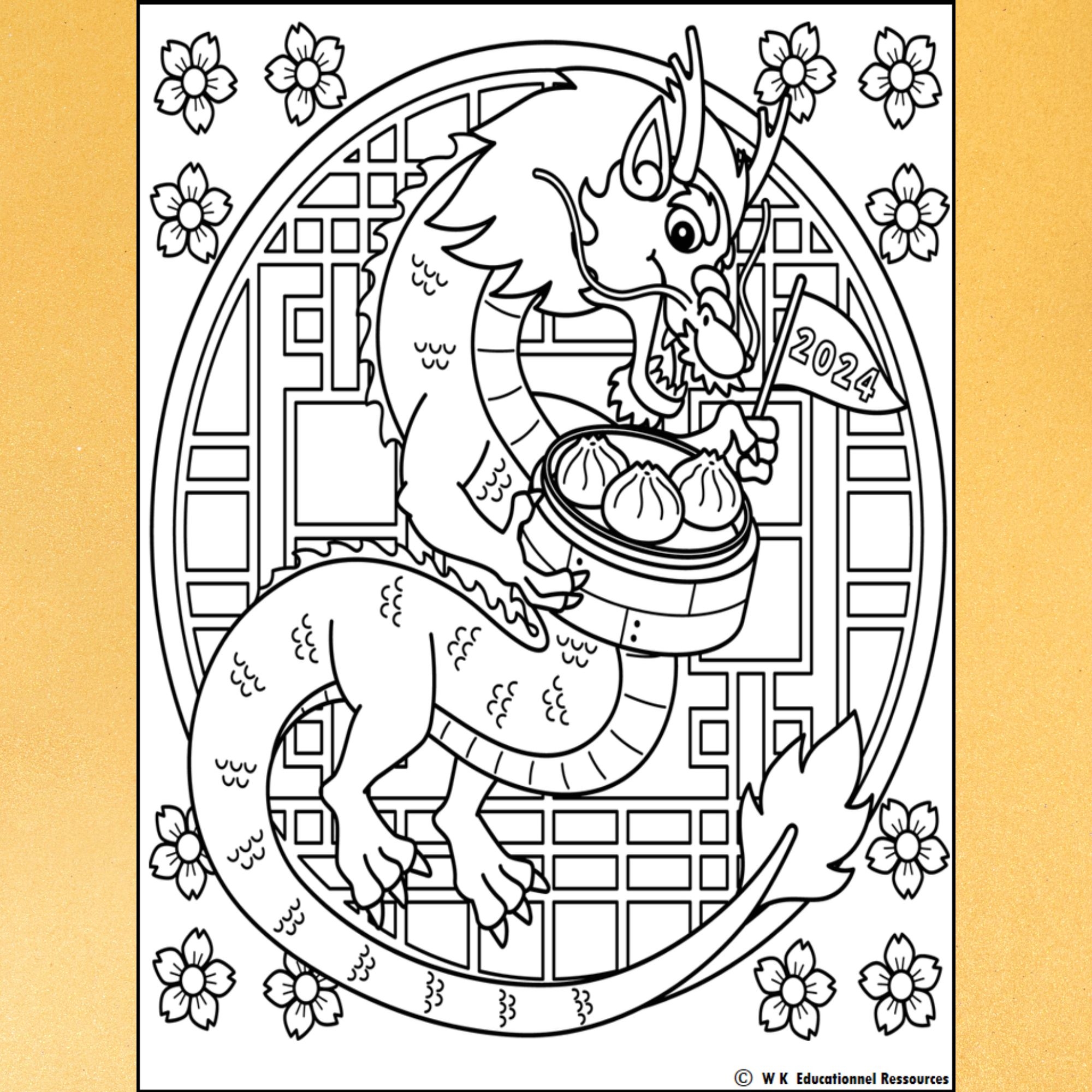 Happy New Year 2024 Coloring Pages Year Of The Dragon Chinese New Year Activity Made By Teachers