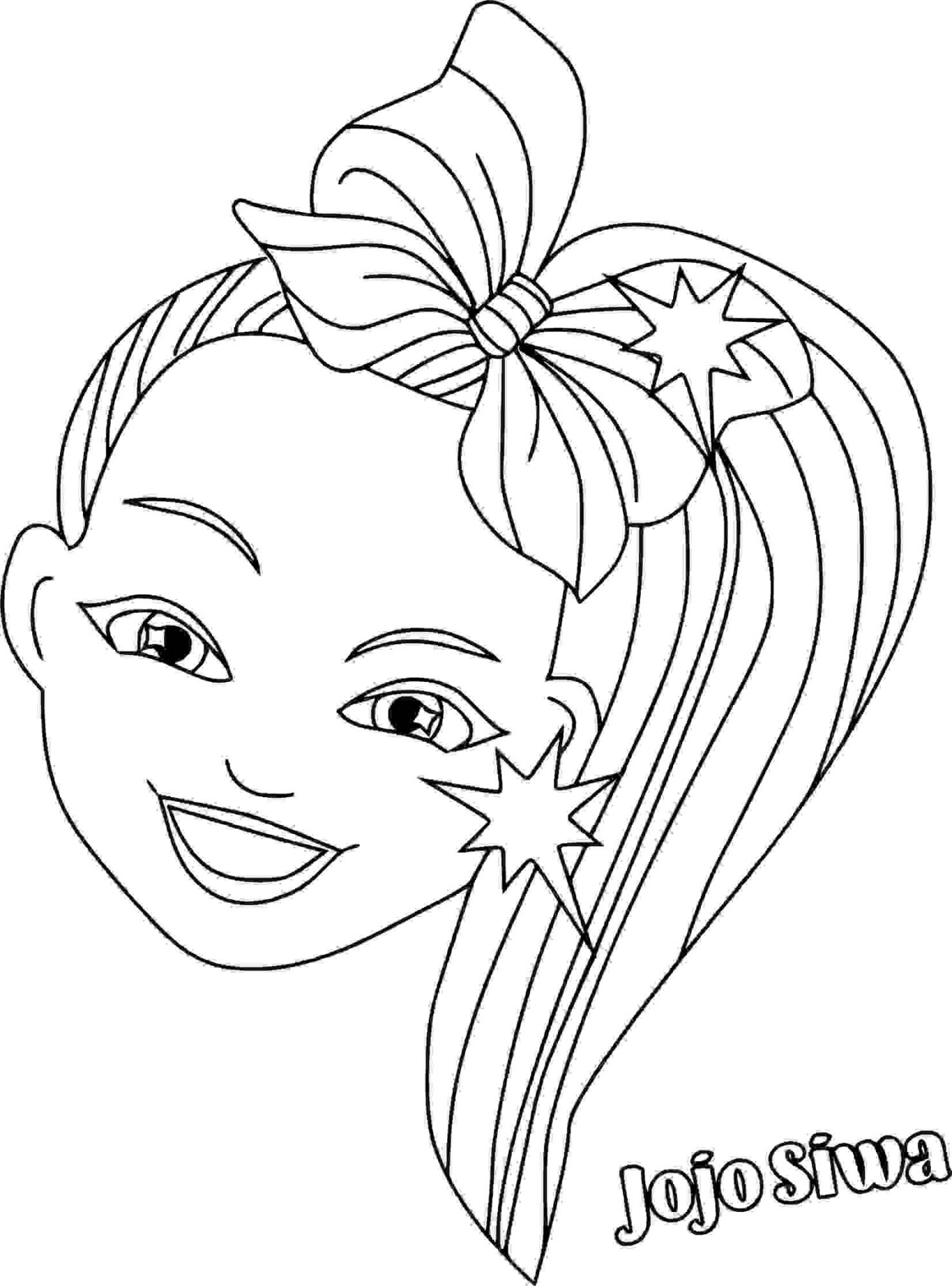 Head Of Jojo Siwa With Colorful Hair Coloring Page Free Printable Coloring Pages