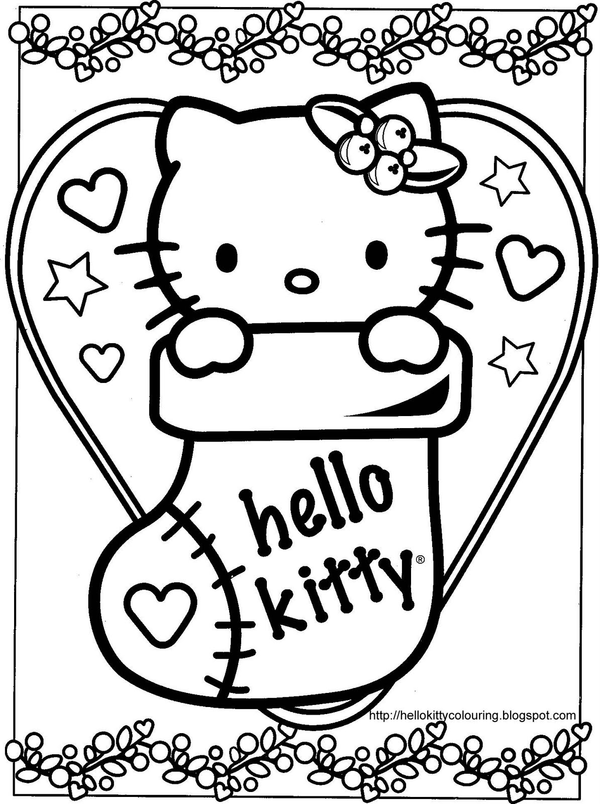 HELLO KITTY COLORING PAGES