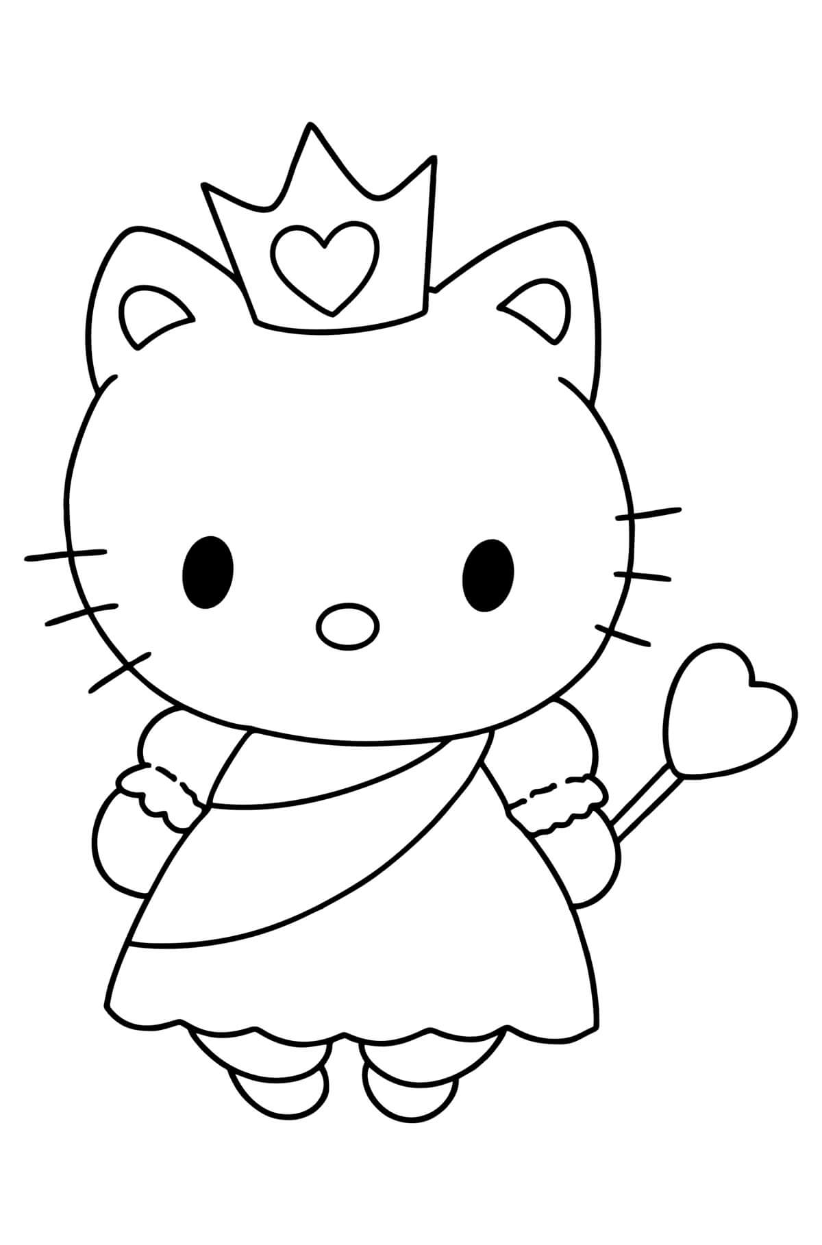 Hello Kitty Princess Coloring Page Download Print Or Color Online For Free