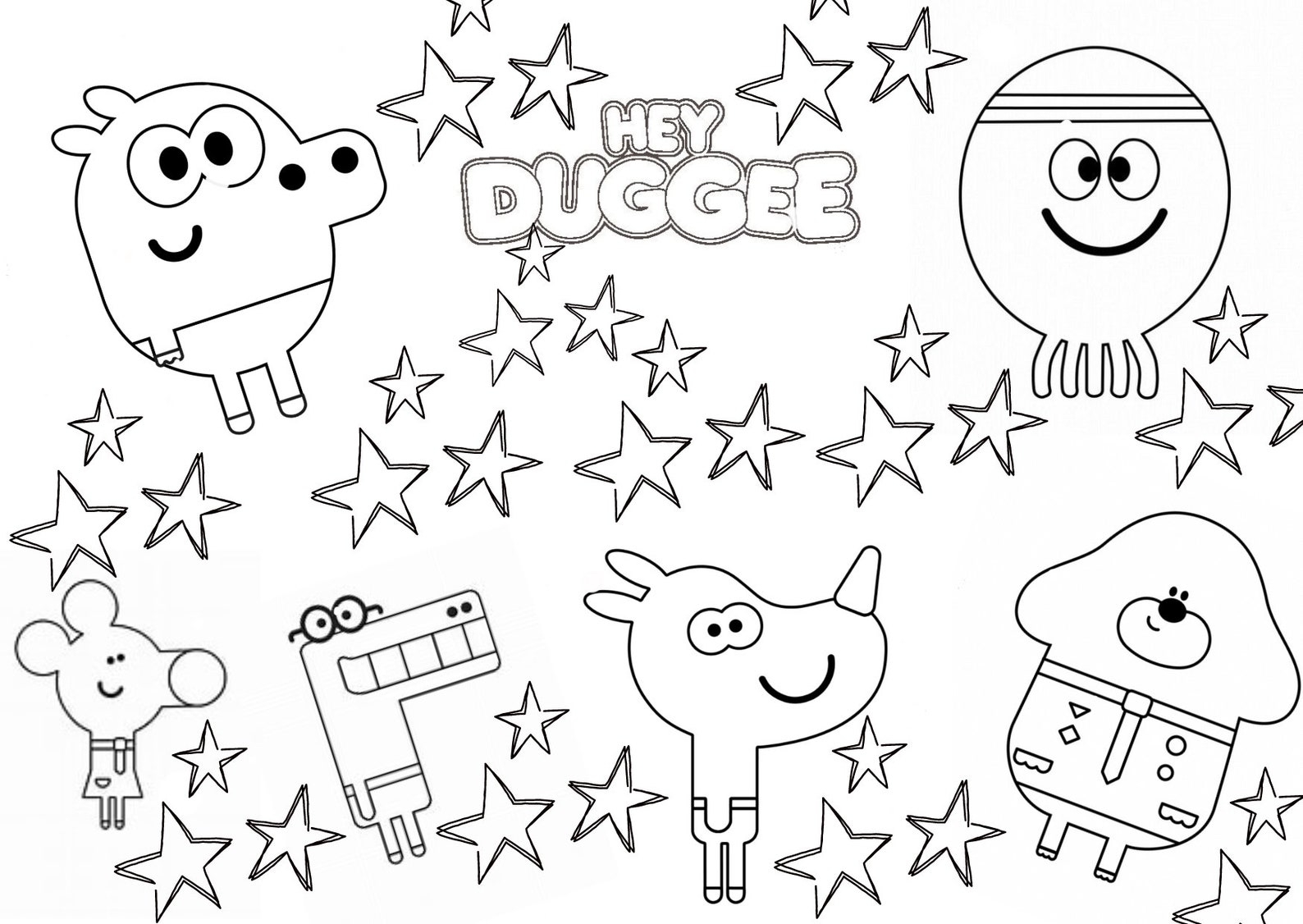 Hey Duggee Colouring Sheet Instant Download Colouring Page Etsy UK