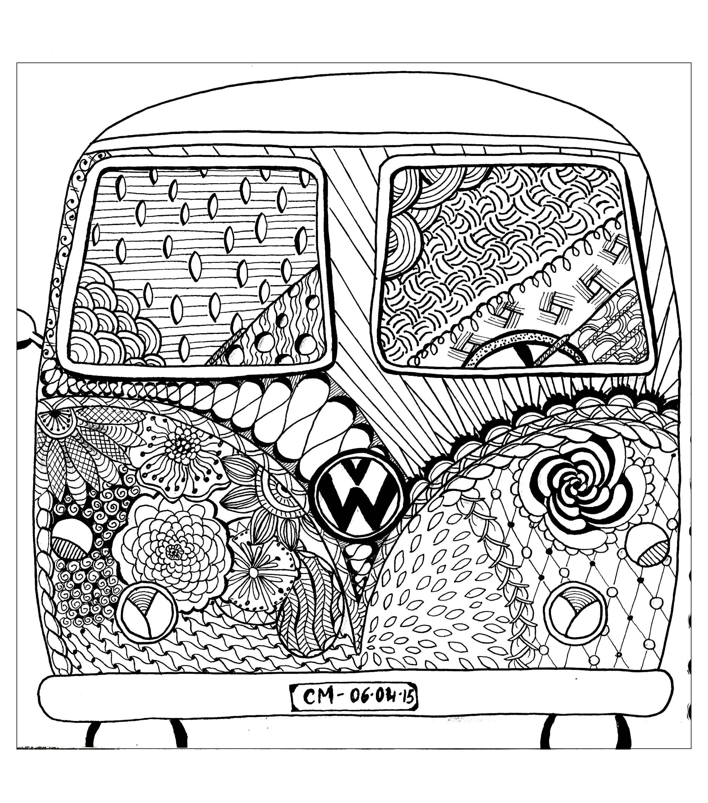 Hippie Coloring Pages Printable