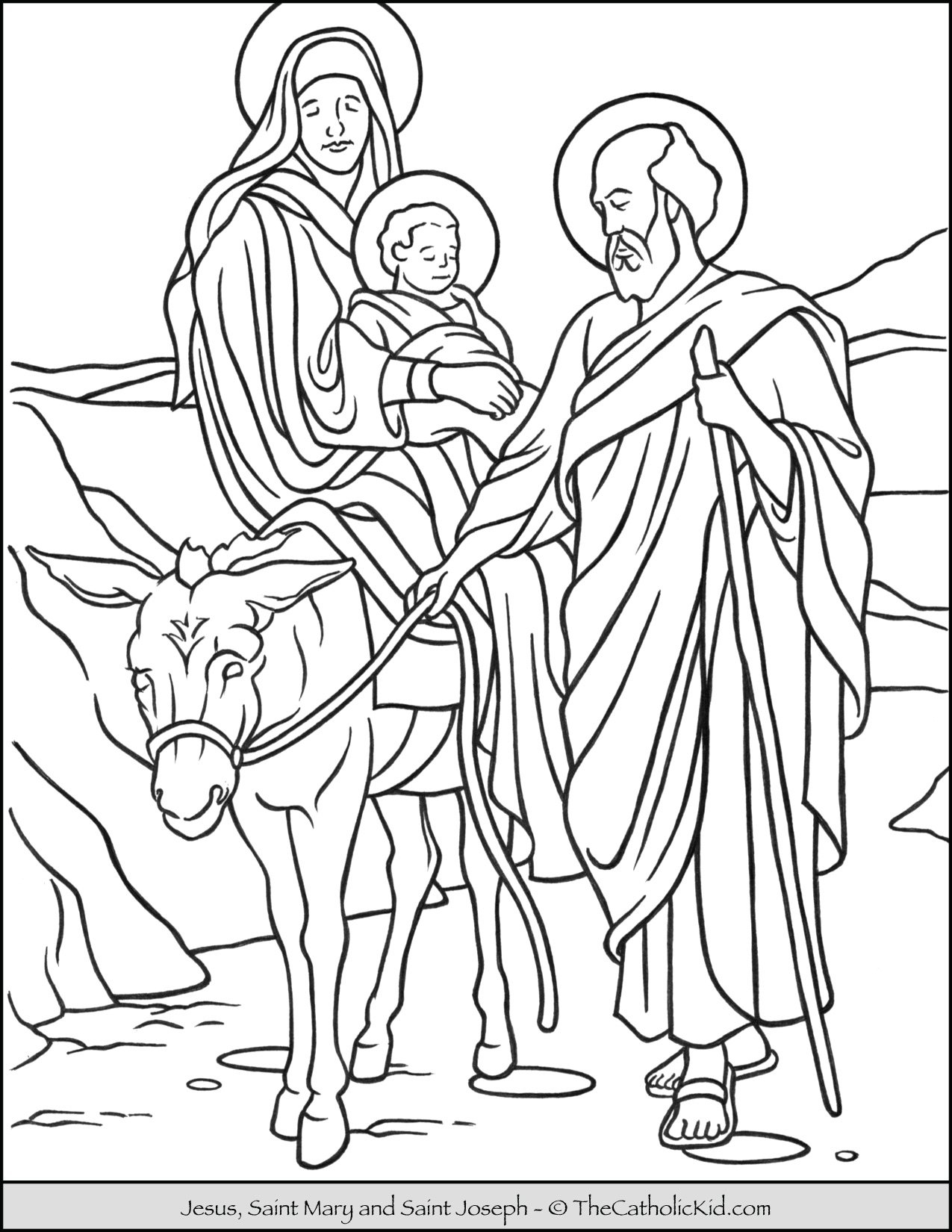 Holy Family Coloring Page For Kids Coloring Pages