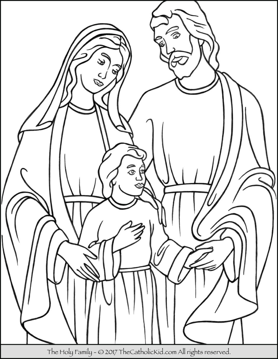Holy Family Coloring Page TheCatholicKid