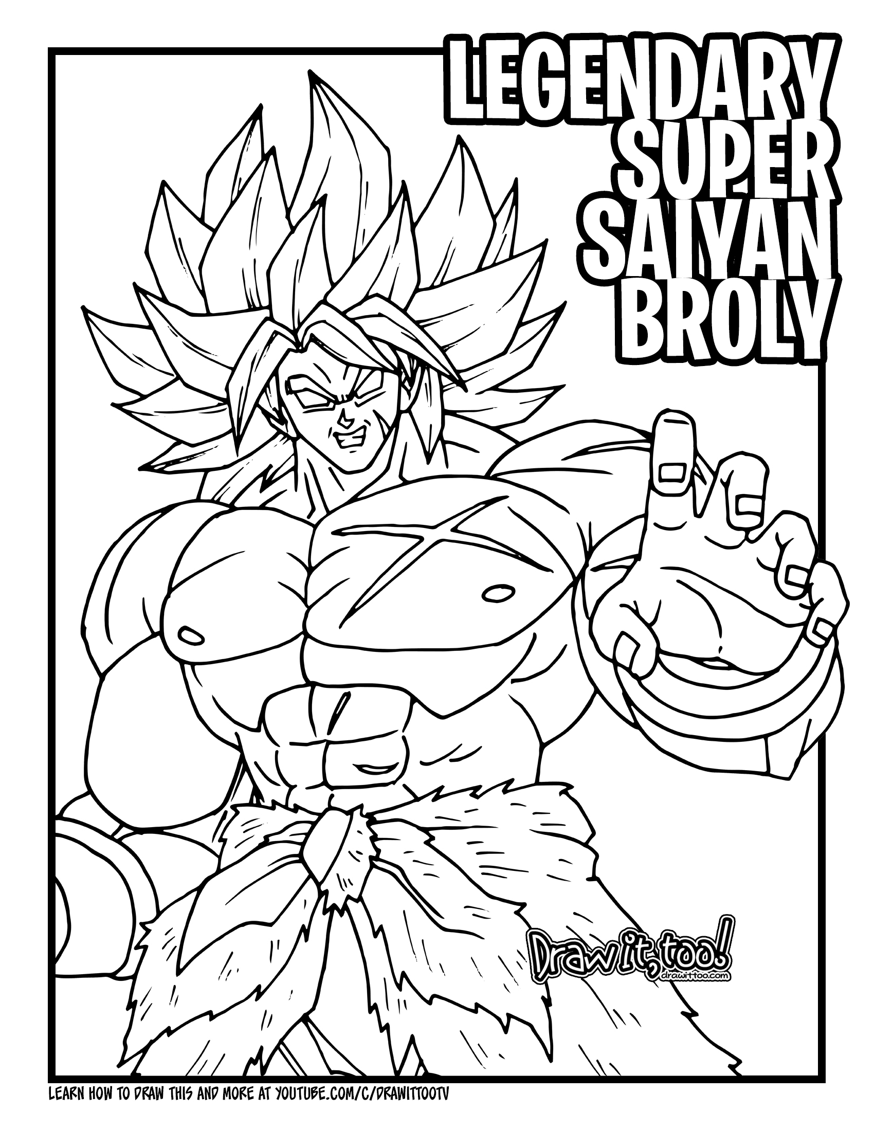 How To Draw LEGENDARY SUPER SAIYAN BROLY Dragon Ball Super Broly Drawing Tutorial Draw It Too