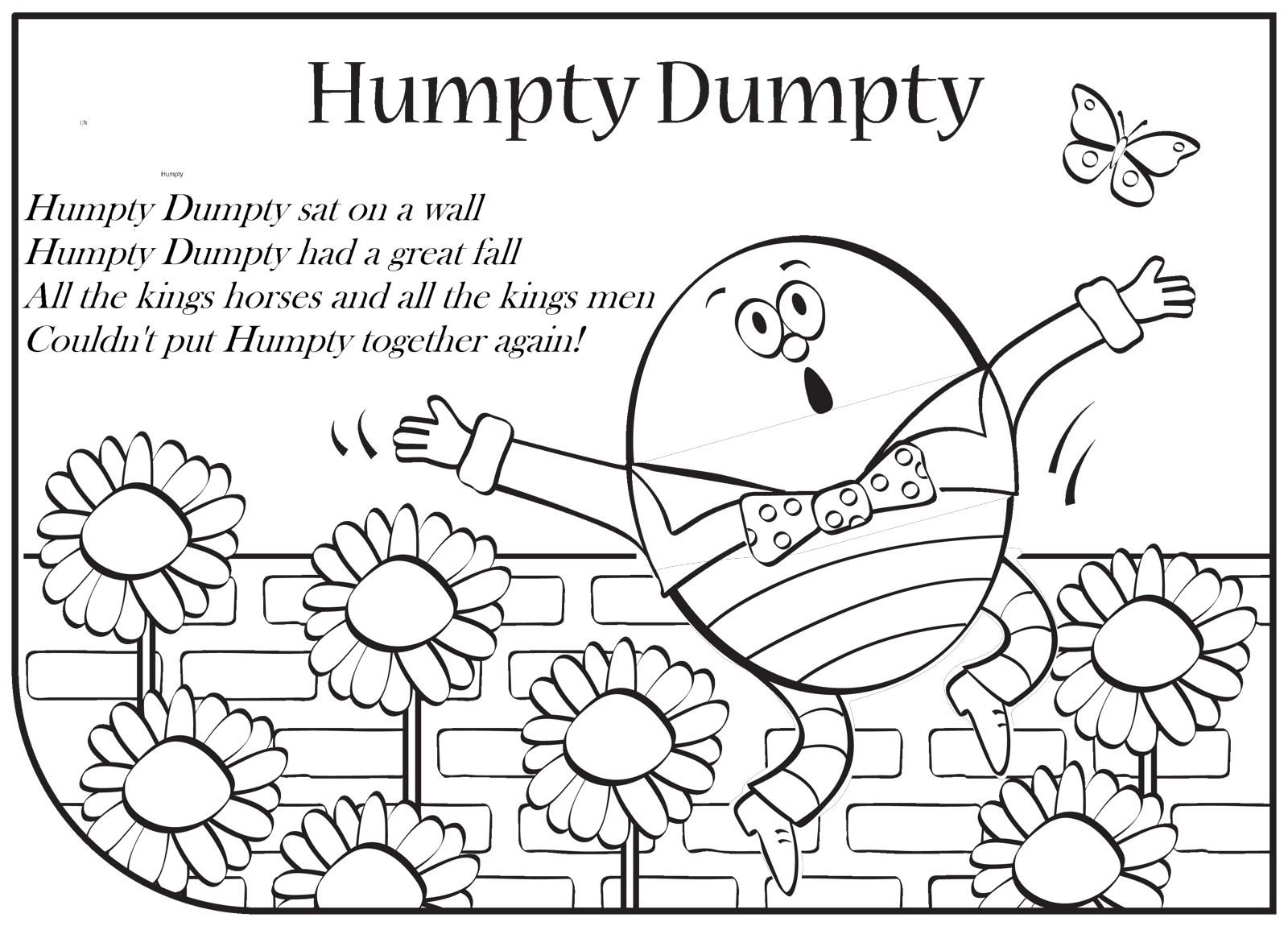 Humpty Dumpty Coloring Pages Books 100 FREE And Printable