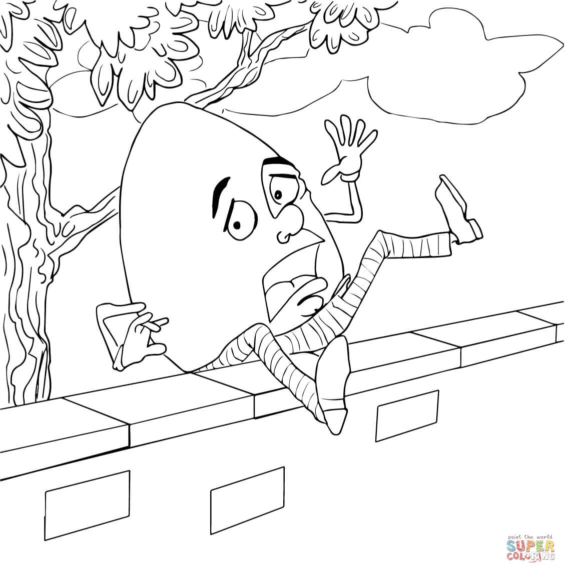 Humpty Dumpty Coloring Pages Free Coloring Home Coloringweb