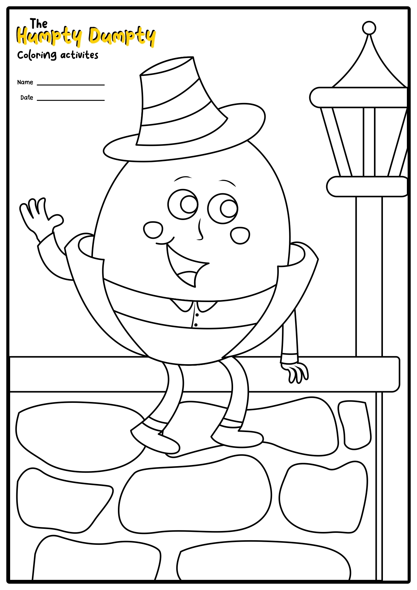 Humpty Dumpty Coloring Page Printable