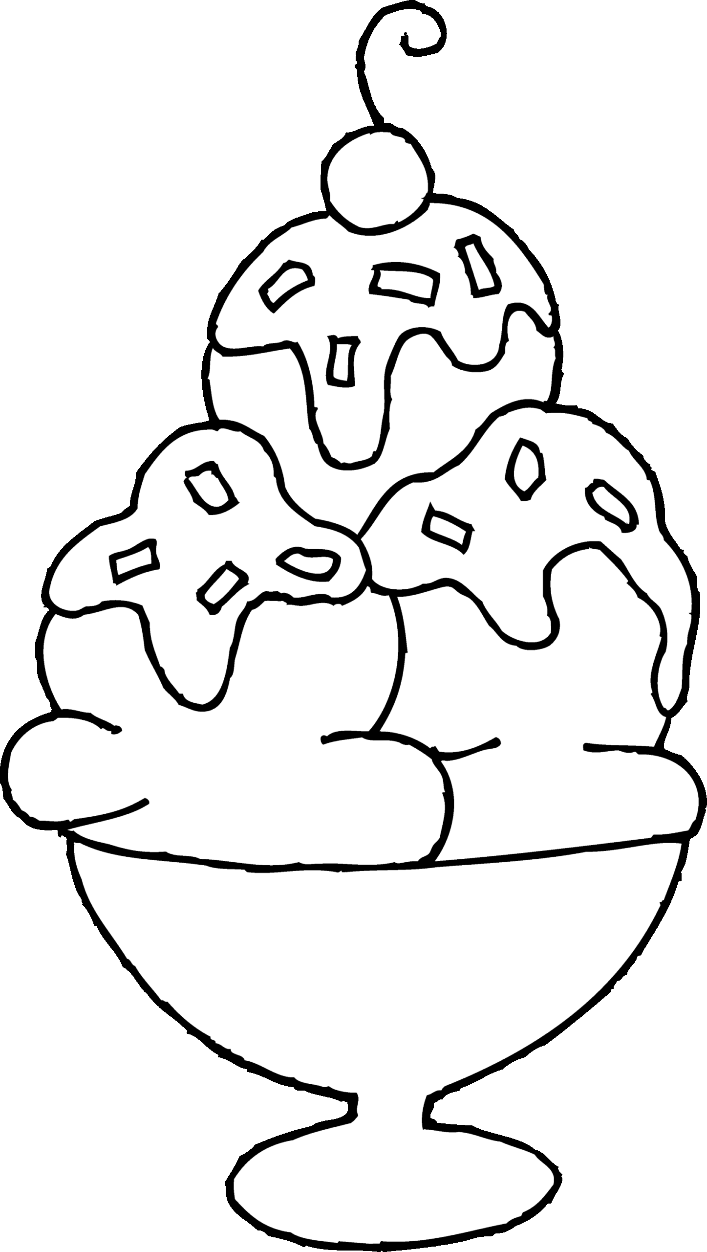 Ice Cream Sundae Coloring Page Free Clip Art