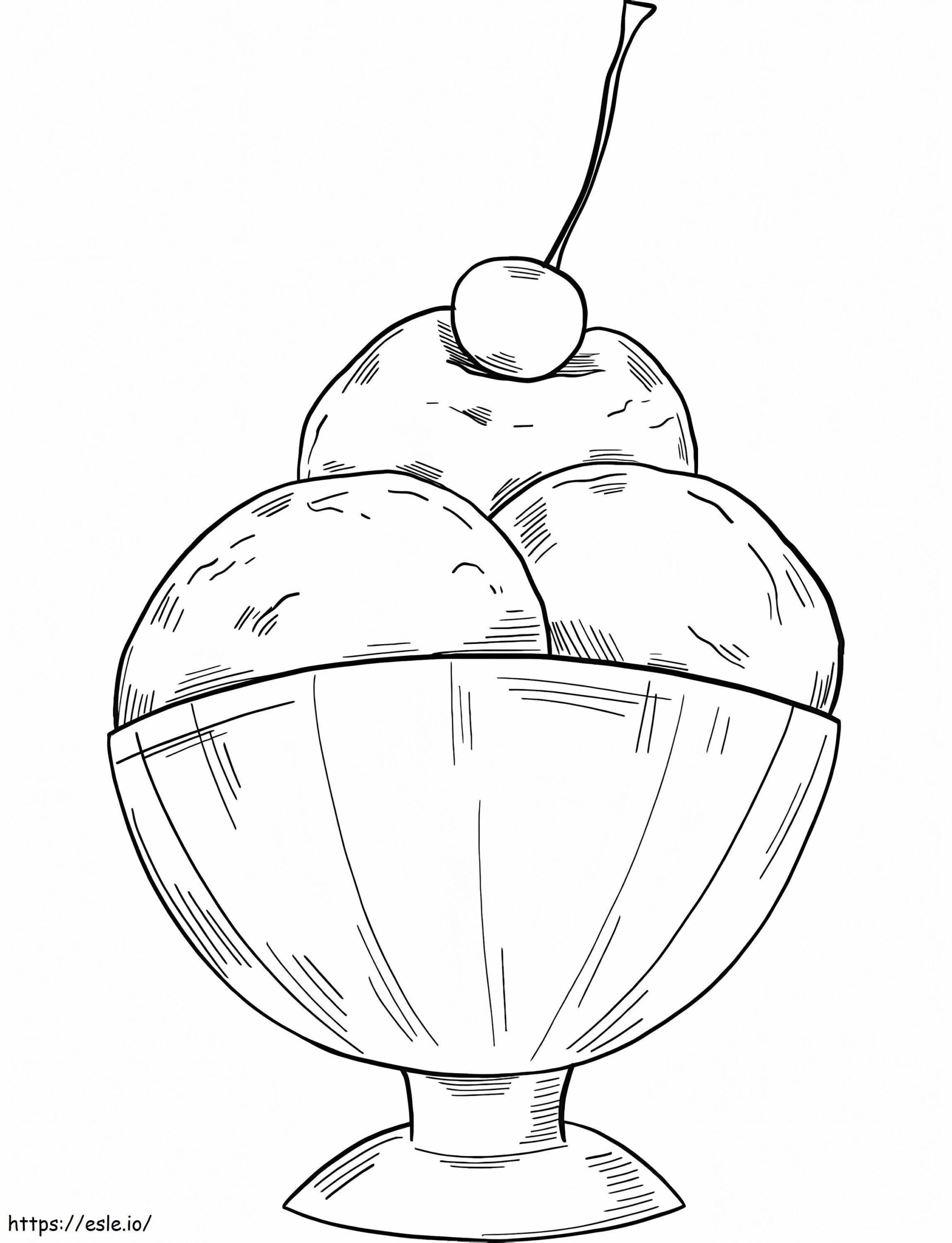 Ice Cream Sundae Coloring Page