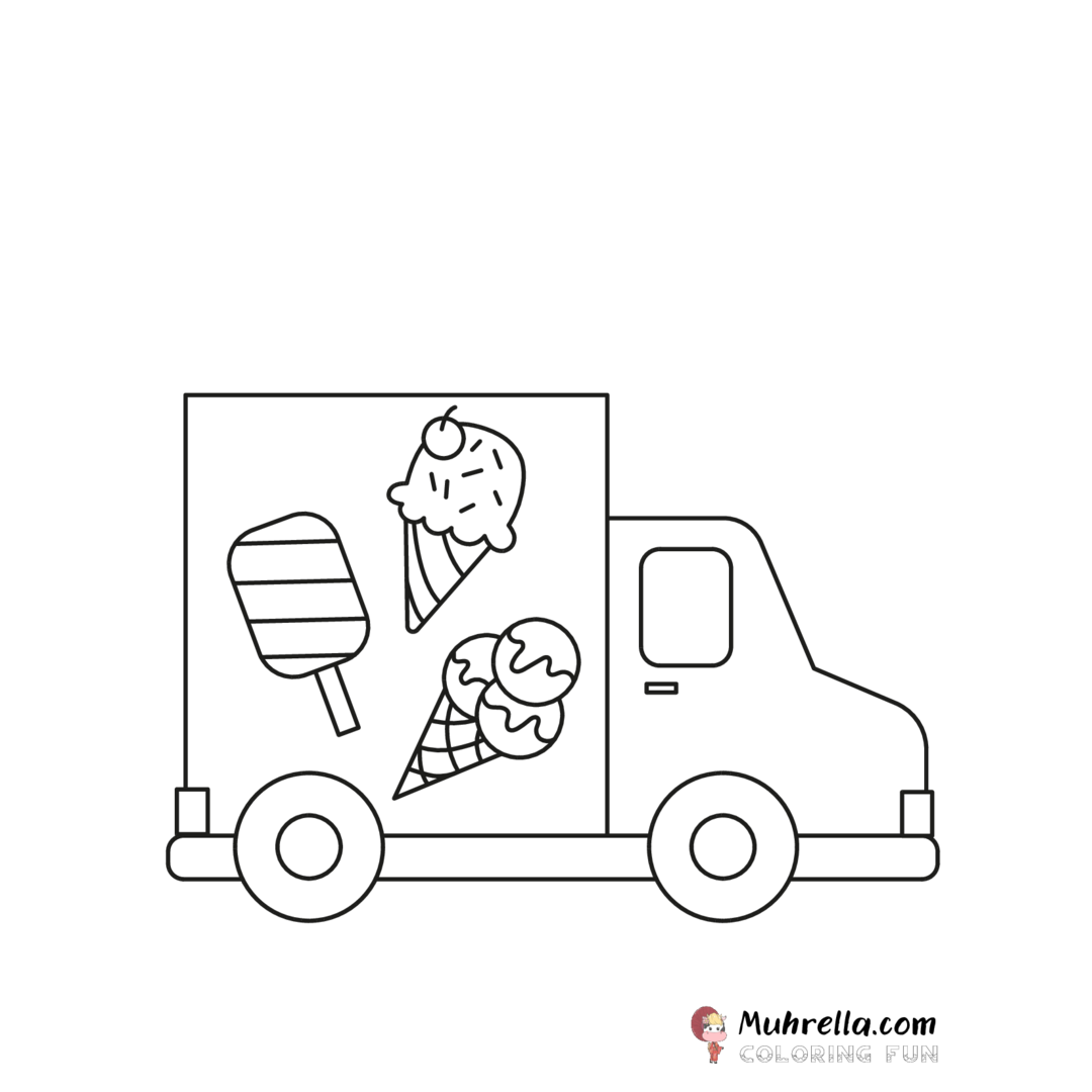Ice Cream Truck Coloring Page