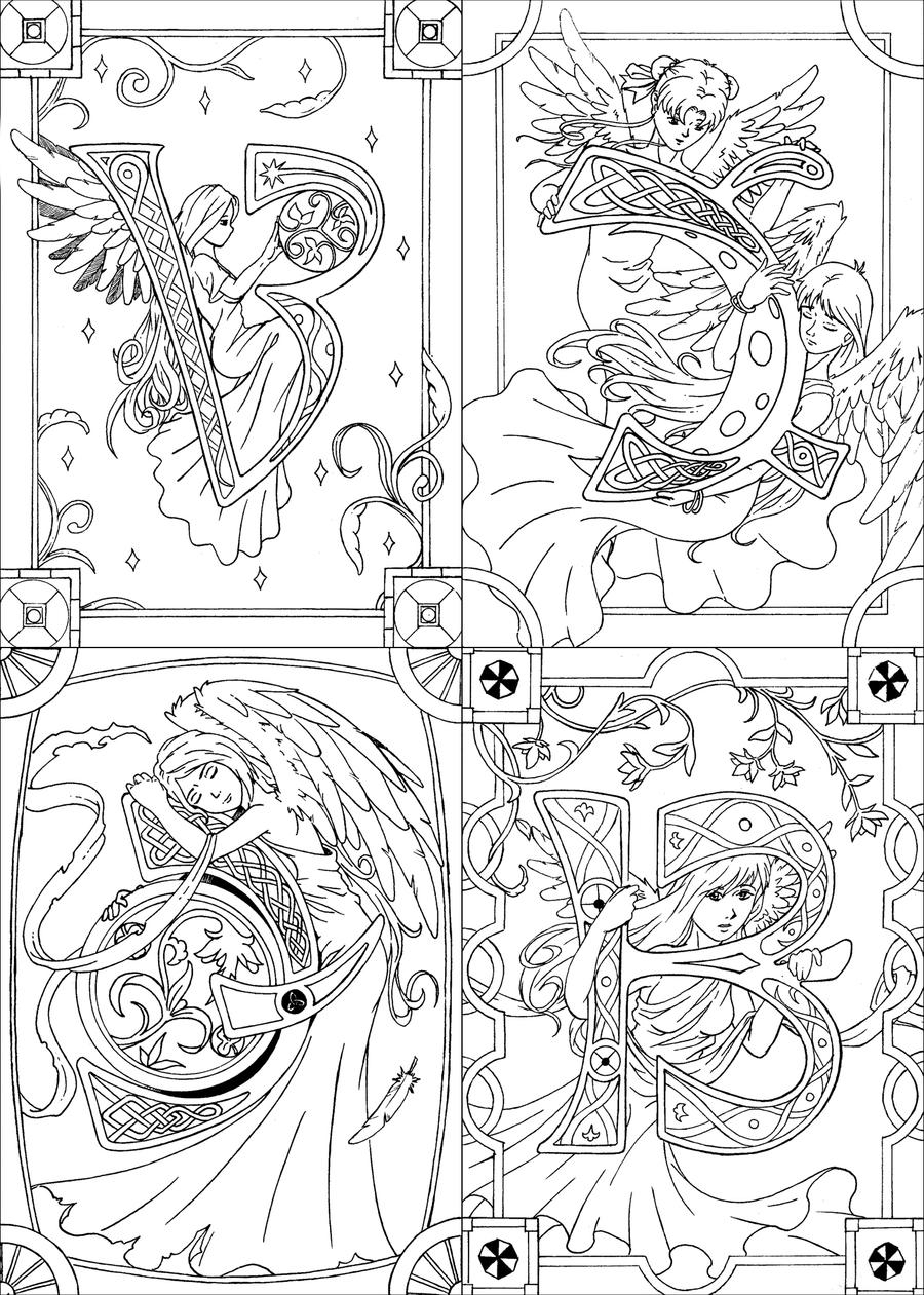 Illuminated Alphabet Coloring Pages Coloring Pages