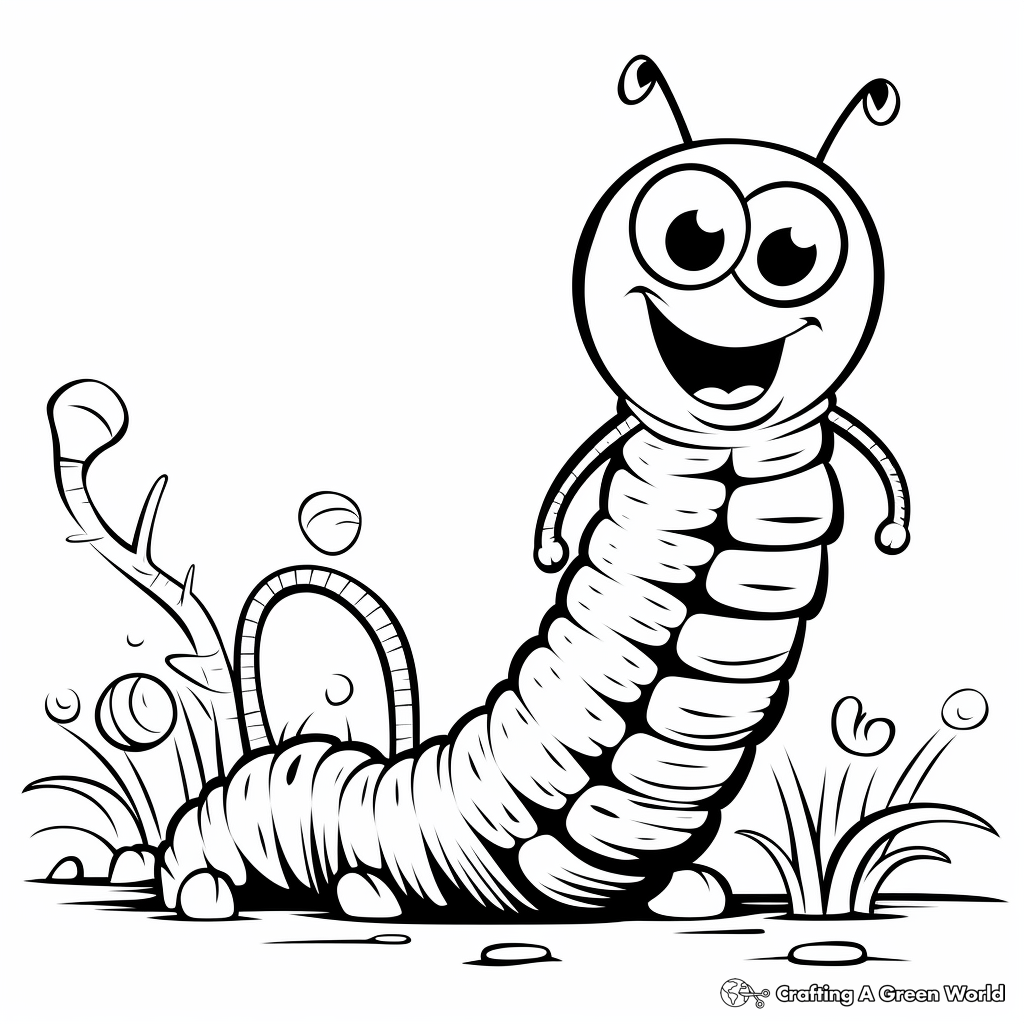Inchworm Printable Coloring Page