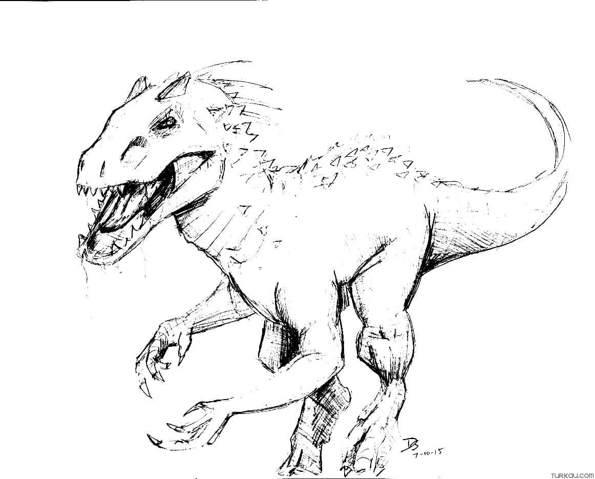 Indominus Rex Coloring Page Turkau
