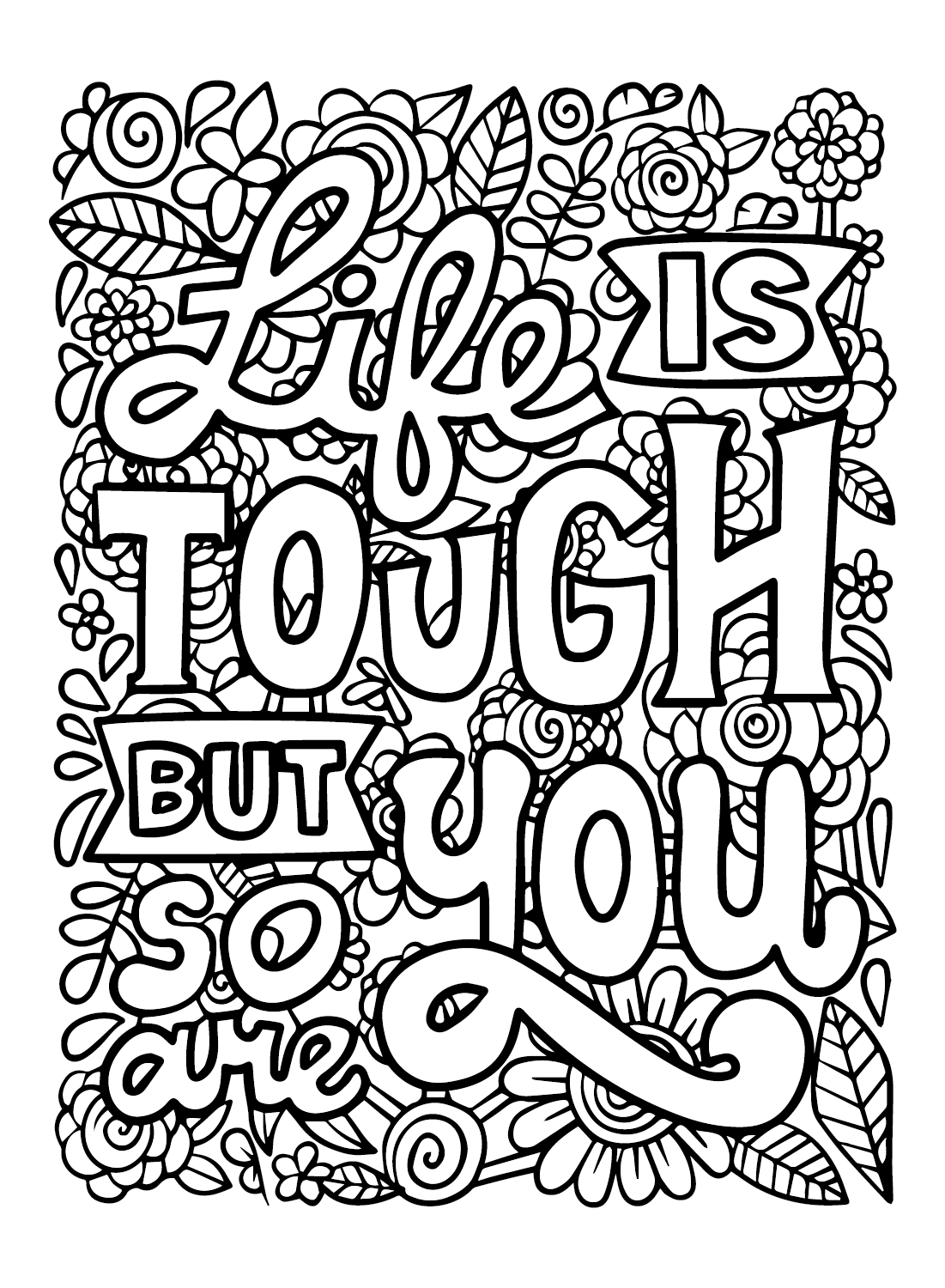 Inspirational Quotes About Life Coloring Page Free Printable Coloring Pages
