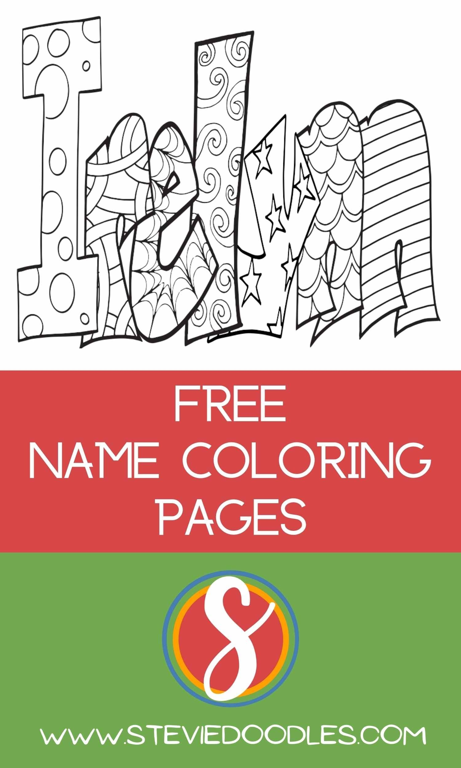 Diy Printable Name Coloring Page