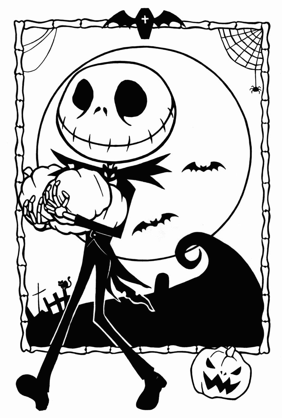 Jack Skellington Coloring Page Free Fight For This