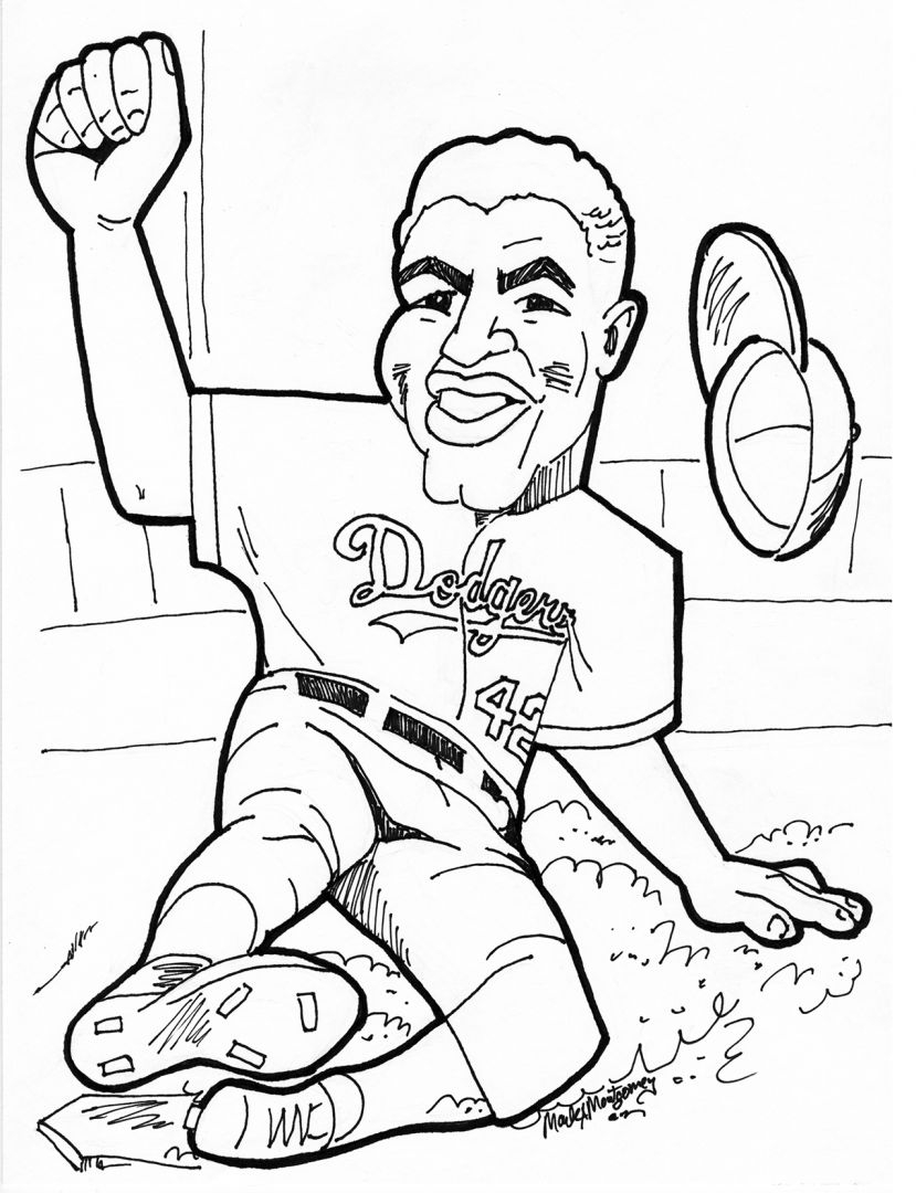 Jackie Robinson Coloring Page Coloring Pages