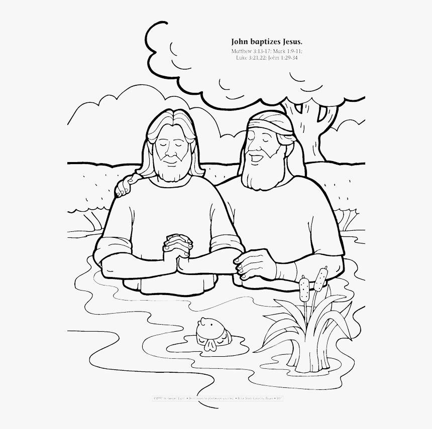 John Baptizes Jesus Coloring Page