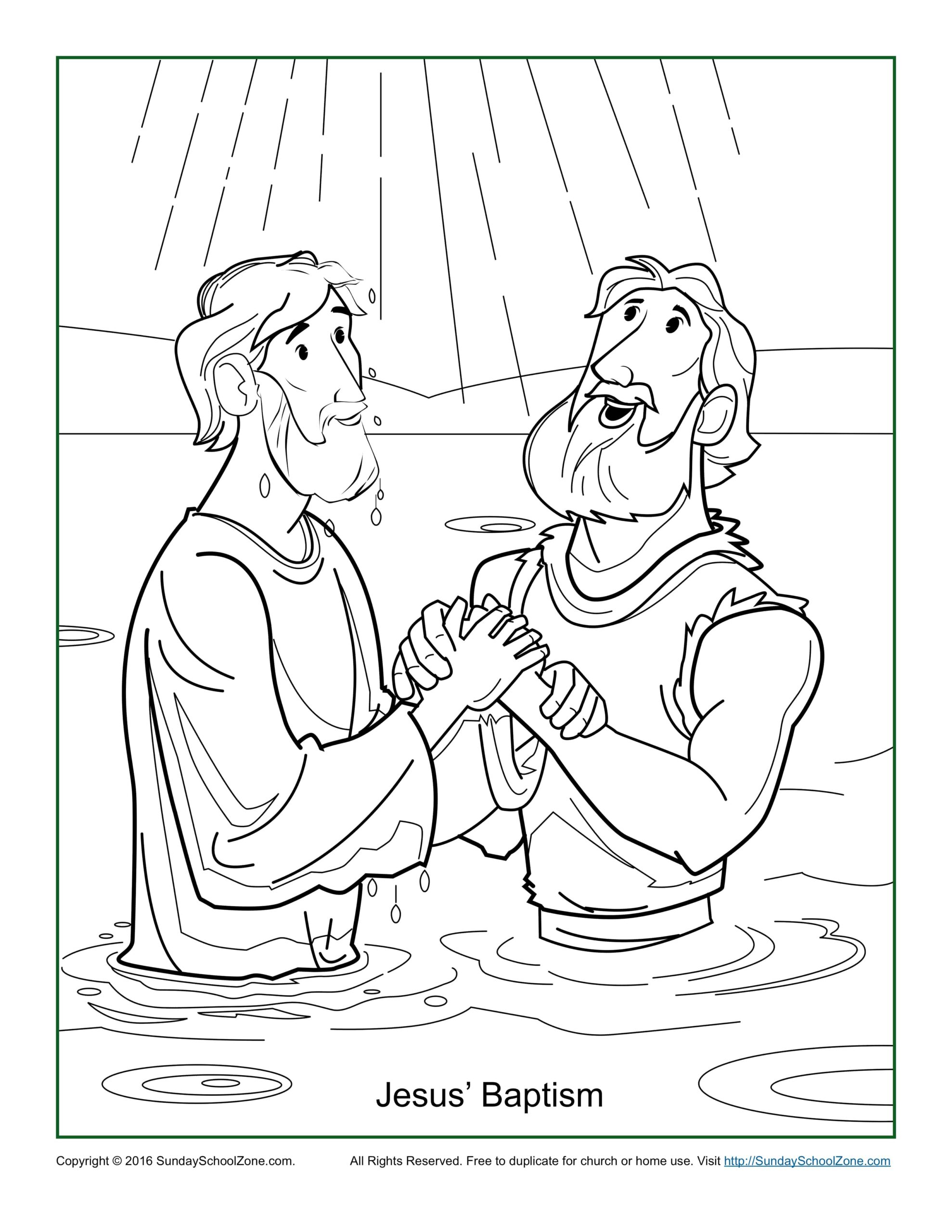 Jesus Baptism Coloring Page Children S Bible Activities Sunday School Activities For Kids