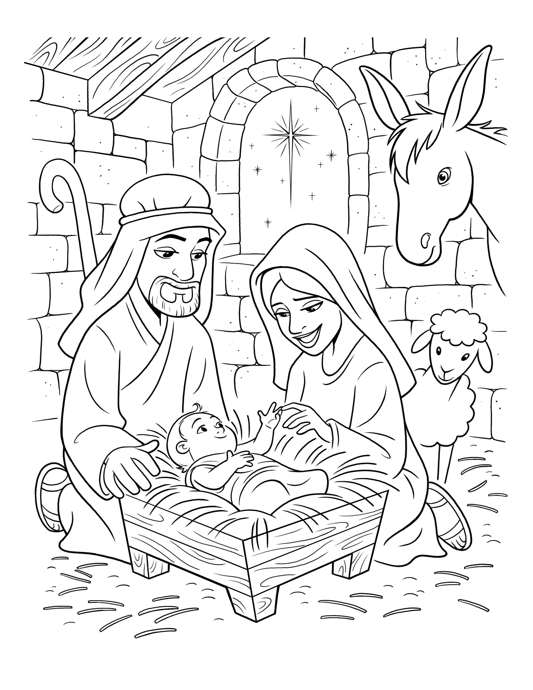 Jesus Birth Coloring Pages For Kids