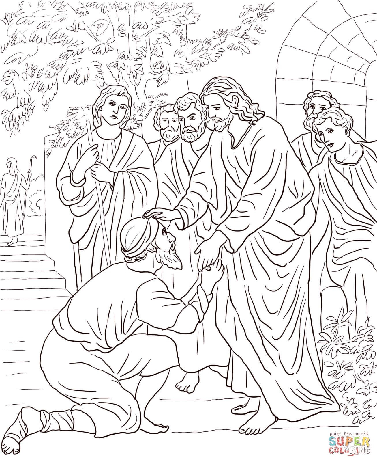 Jesus Heals Bartimaeus Bible Coloring Pages Jesus Coloring Pages Bible Coloring