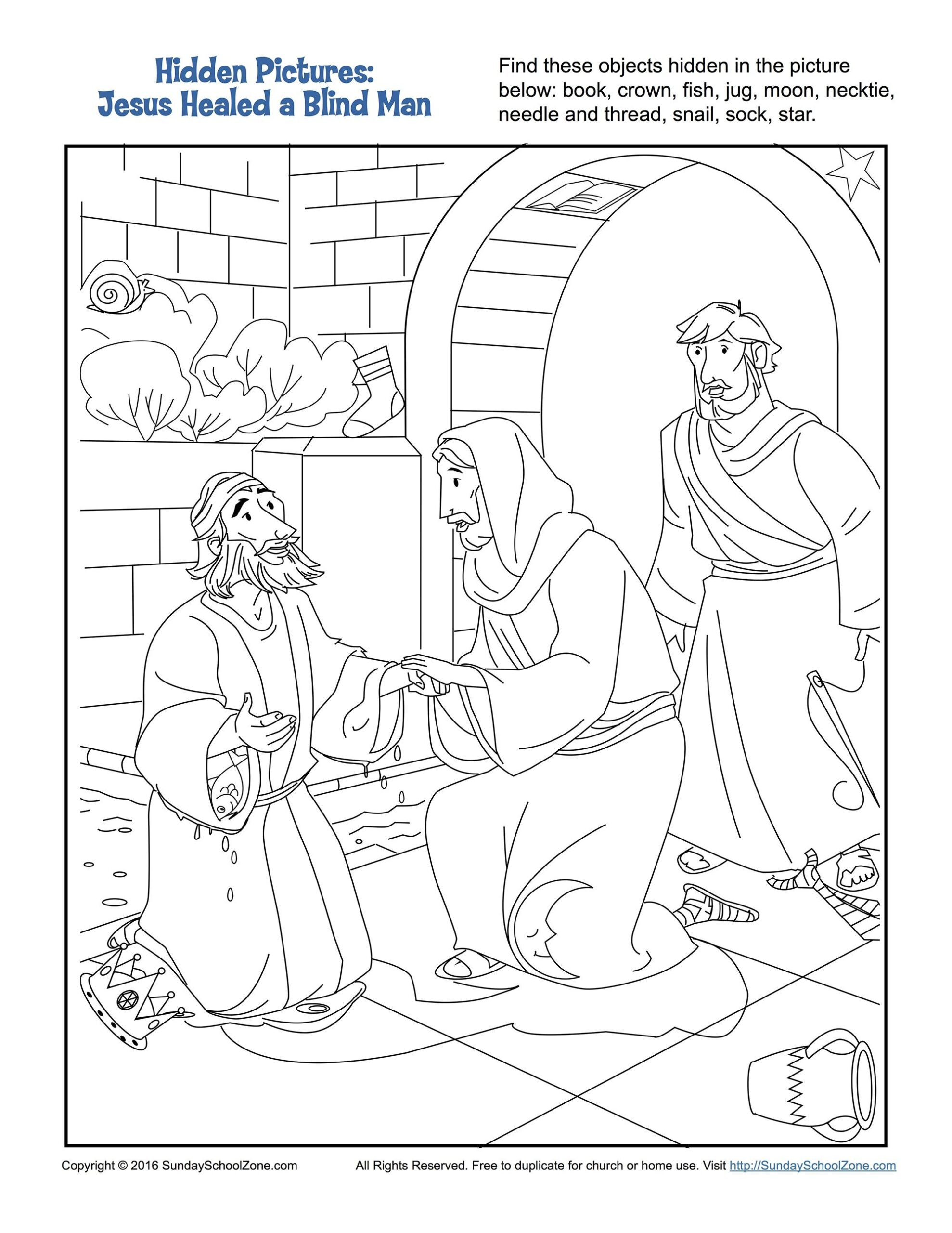 Jesus Heals Bartimaeus Coloring Pages