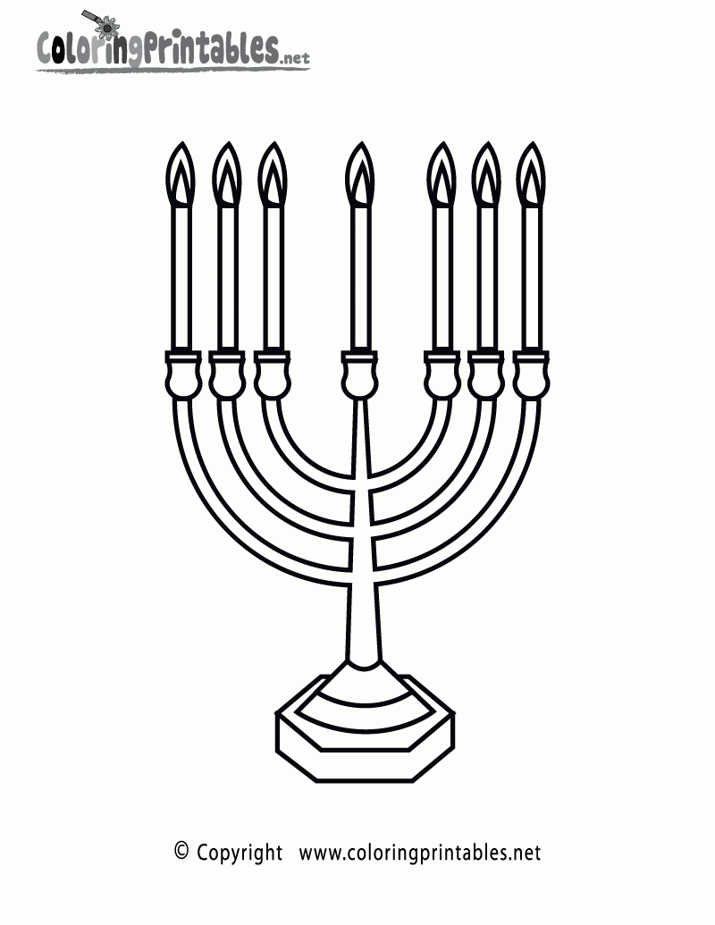 Jewish Candles Coloring Page A Free Religion Coloring Printable