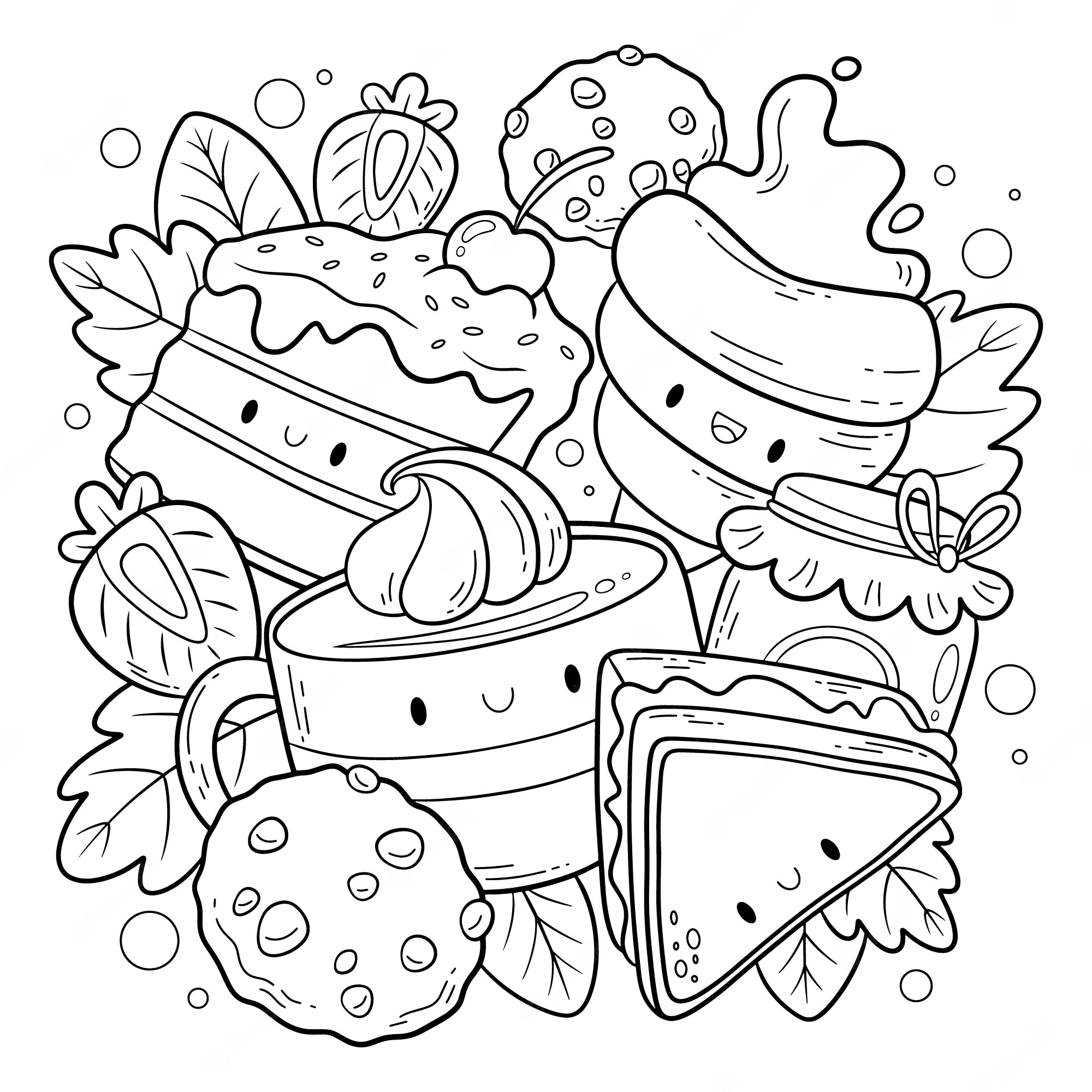 Kawaii Coloring Pages Printable Food