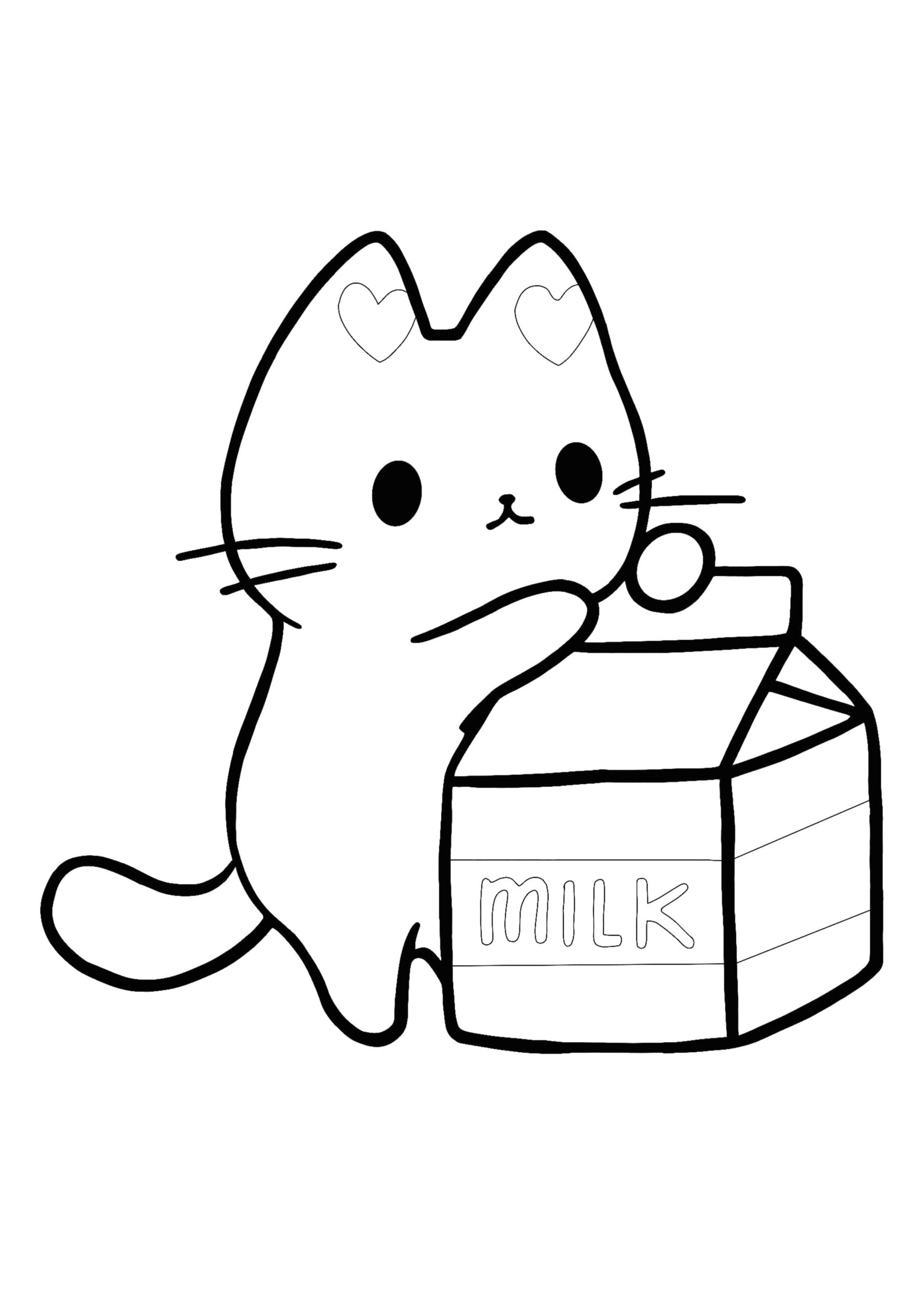 Kawaii Kitten Coloring Page Kawaii Tegninger Id Er Til Tegning Kawaii