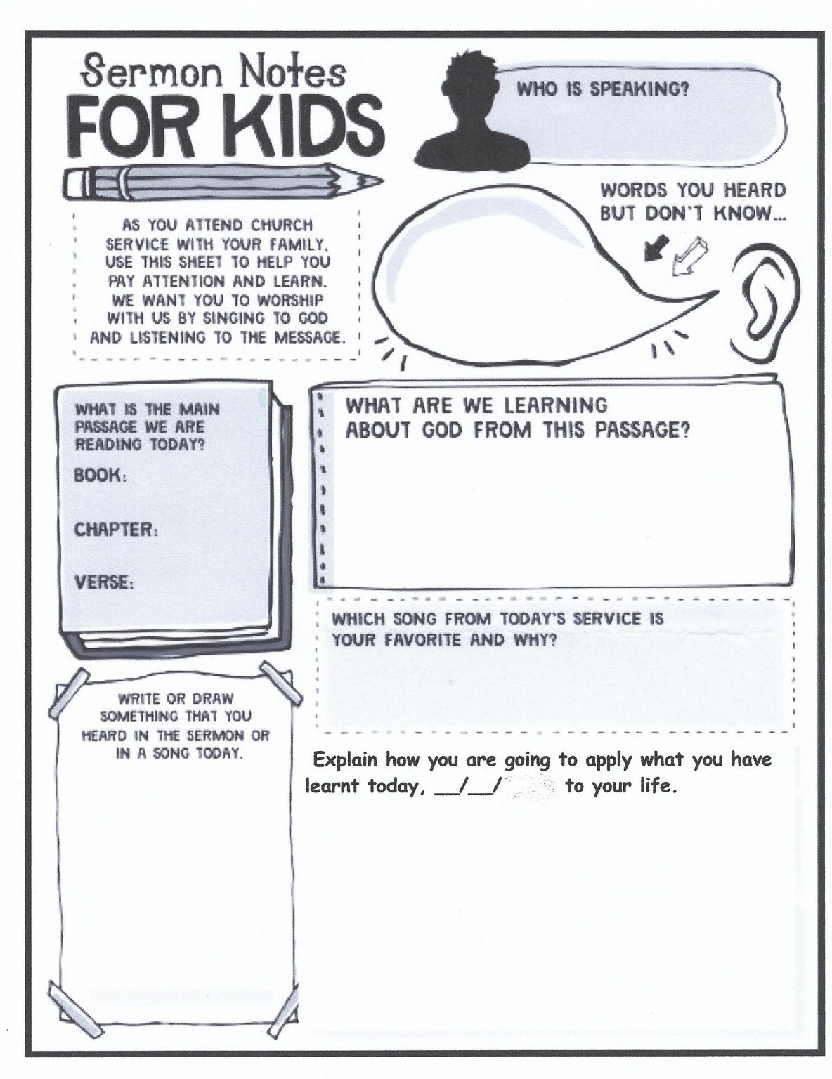 Children's Sermon Coloring Pages