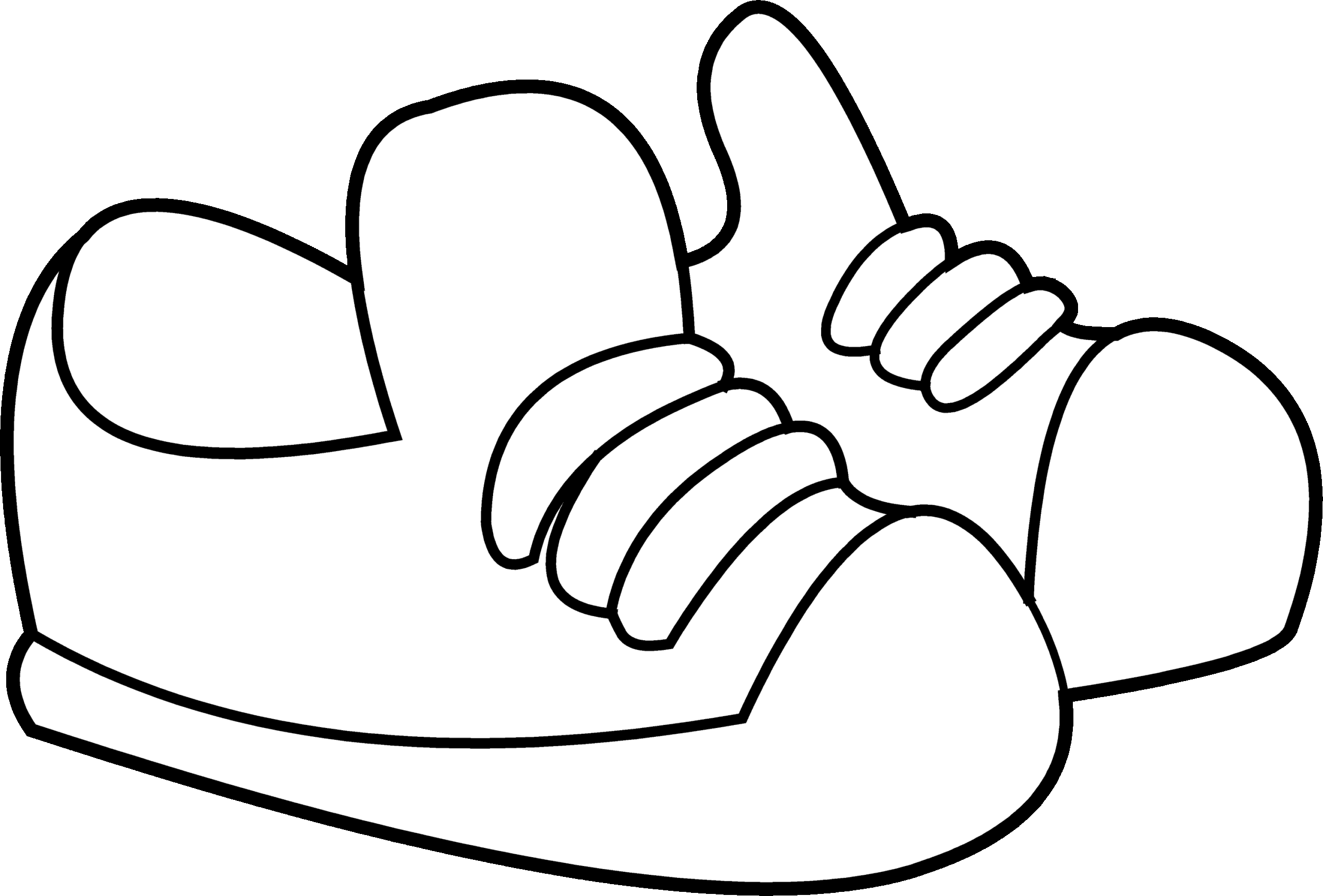 Kids Sneakers Coloring Page Free Clip Art