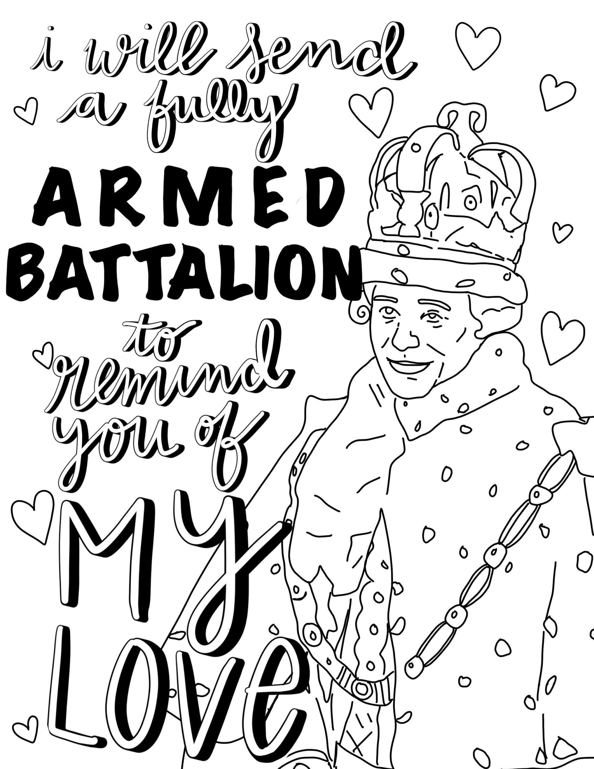 King George Hamilton Coloring Sheet Etsy UK