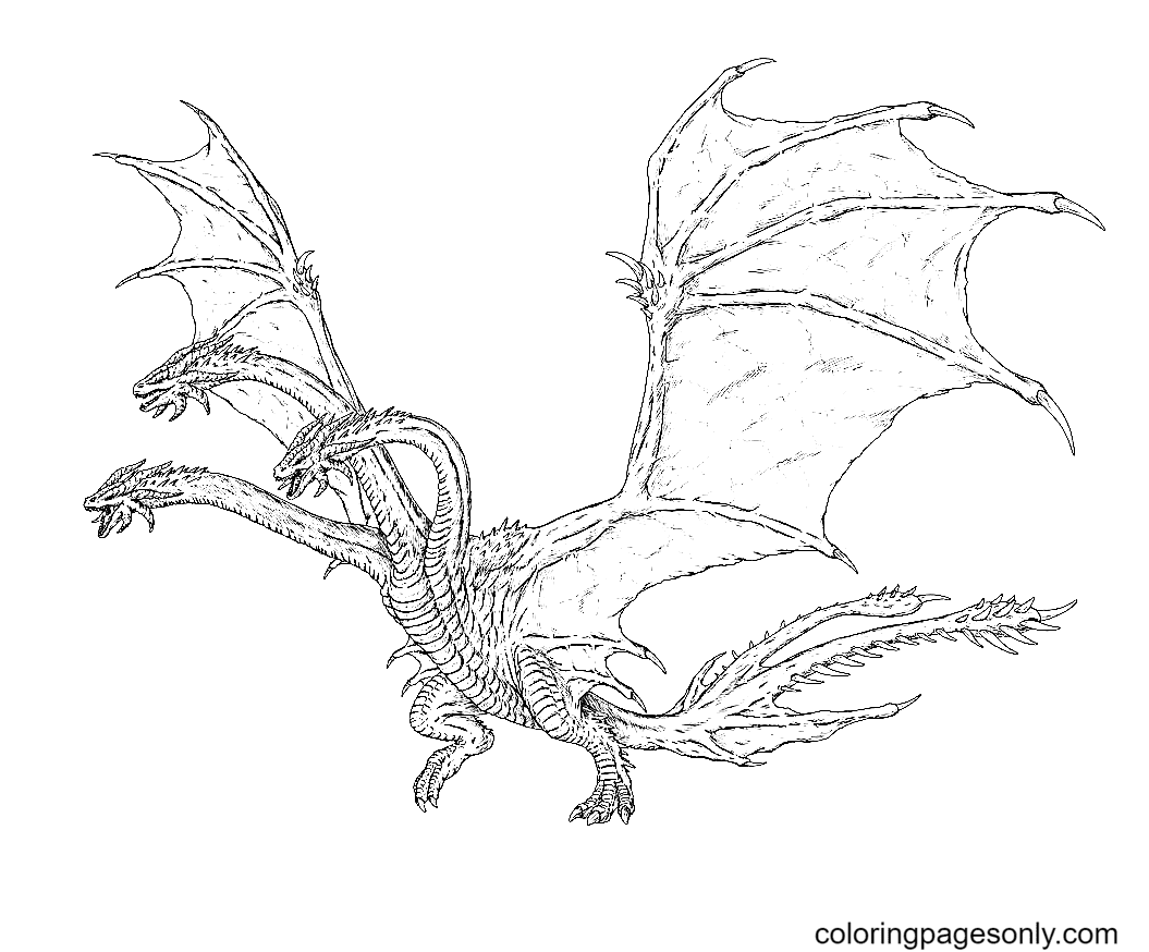 King Ghidorah Coloring Pages Coloring Pages