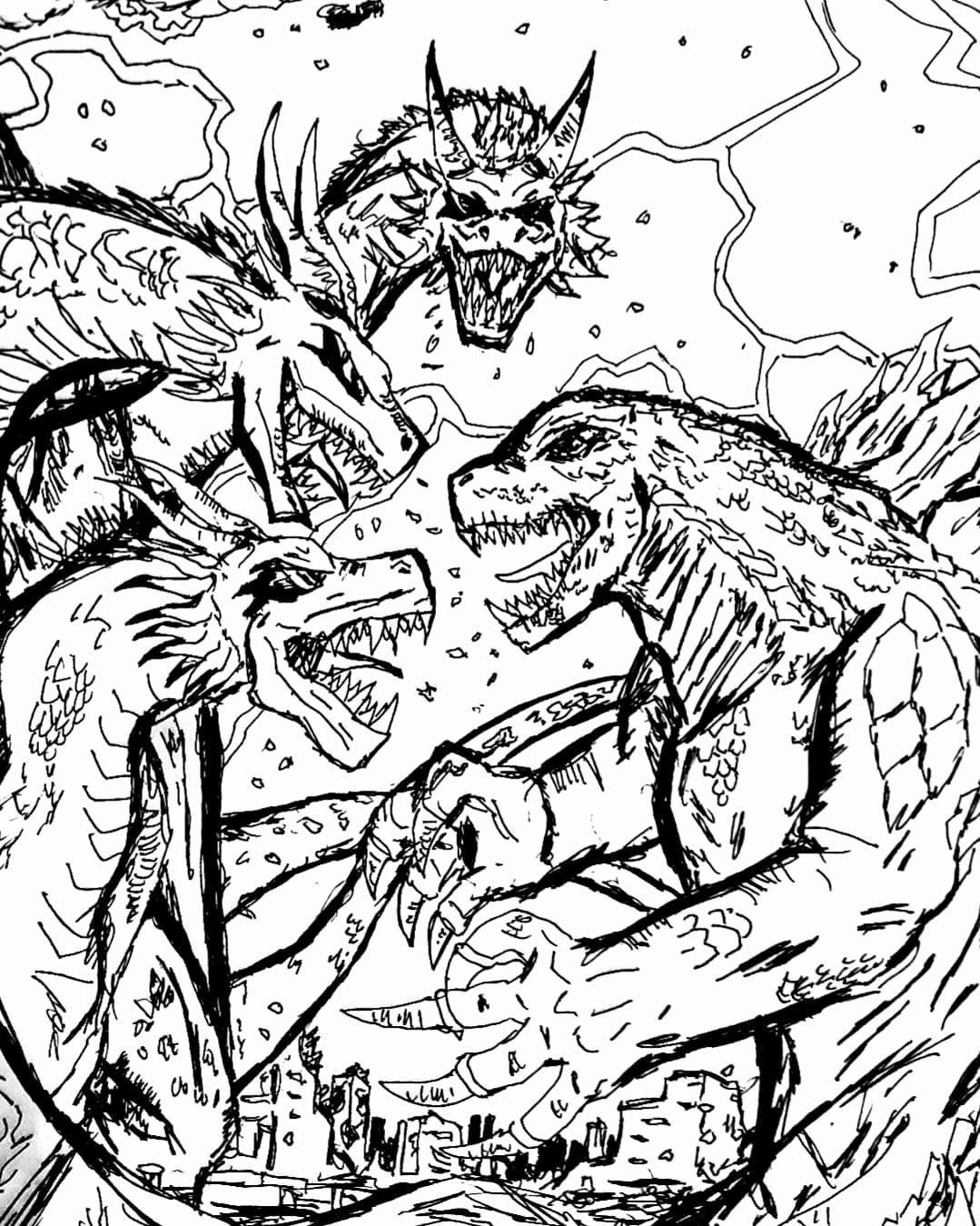 King Ghidorah Coloring Pages