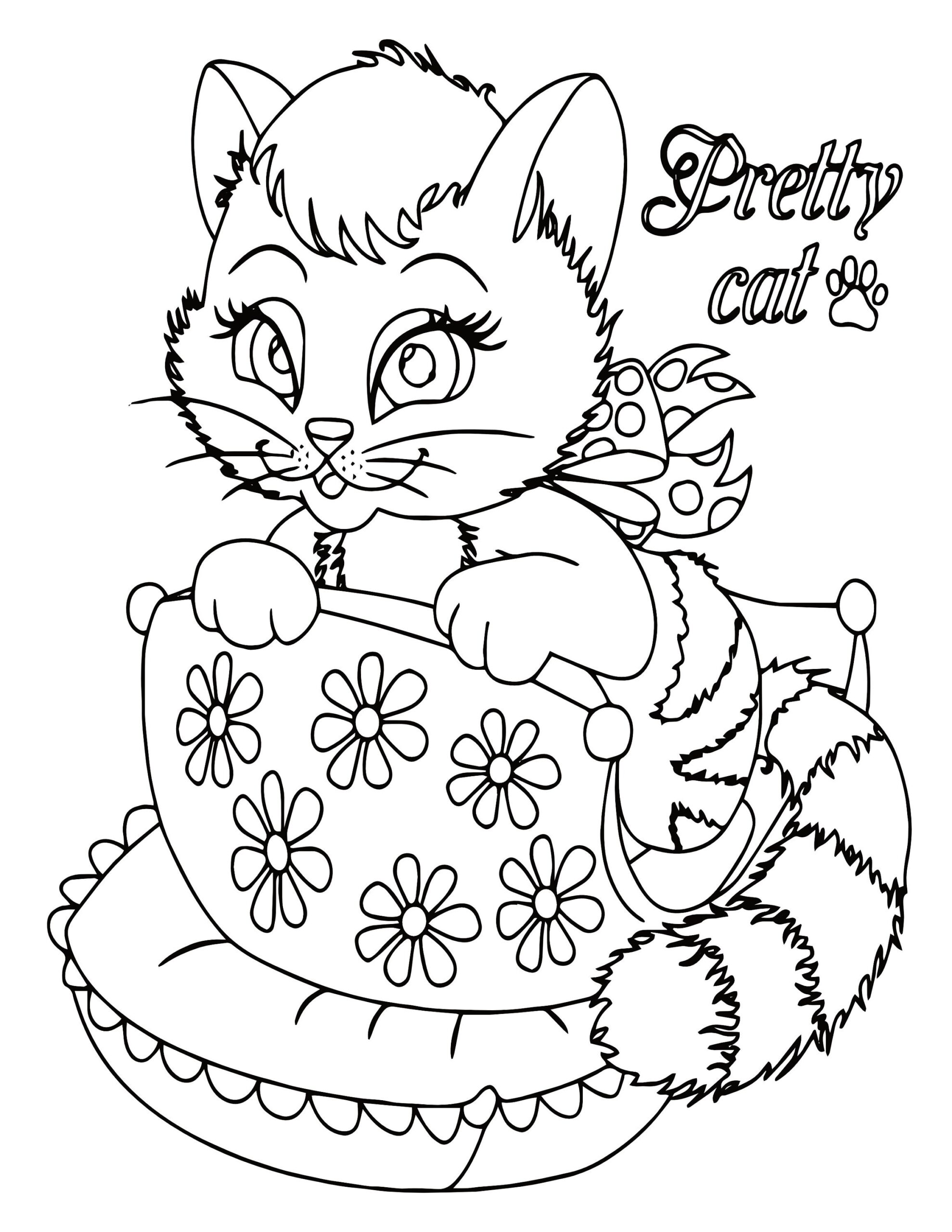 Kitty Cat Coloring Pages Printable