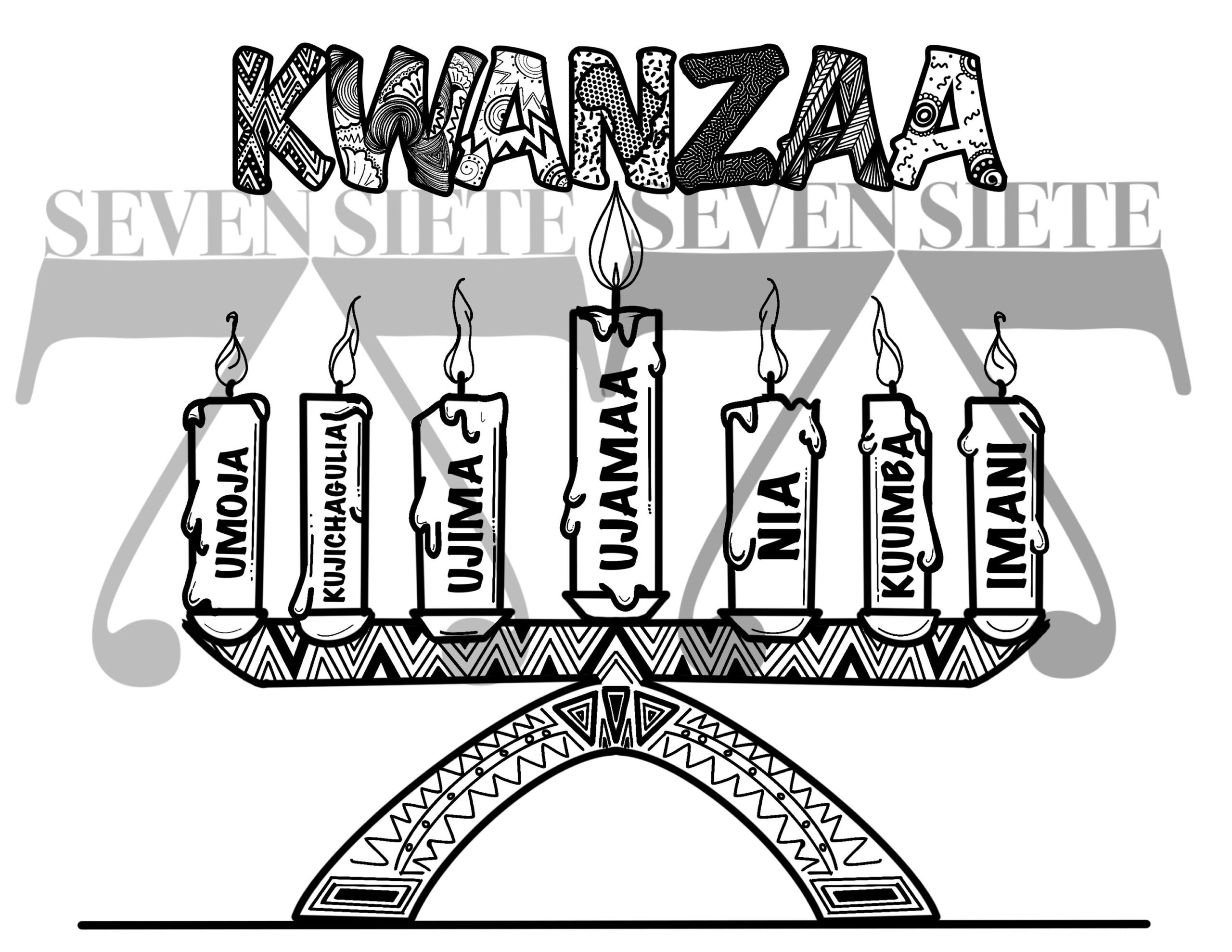 Kwanzaa Coloring Page Instant Printable Download Etsy