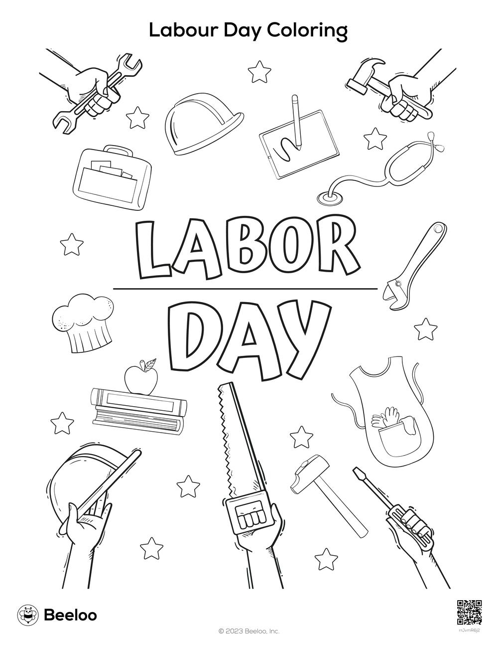 Labor Day Themed Coloring Pages Beeloo Printable Crafts And Activities For Kids