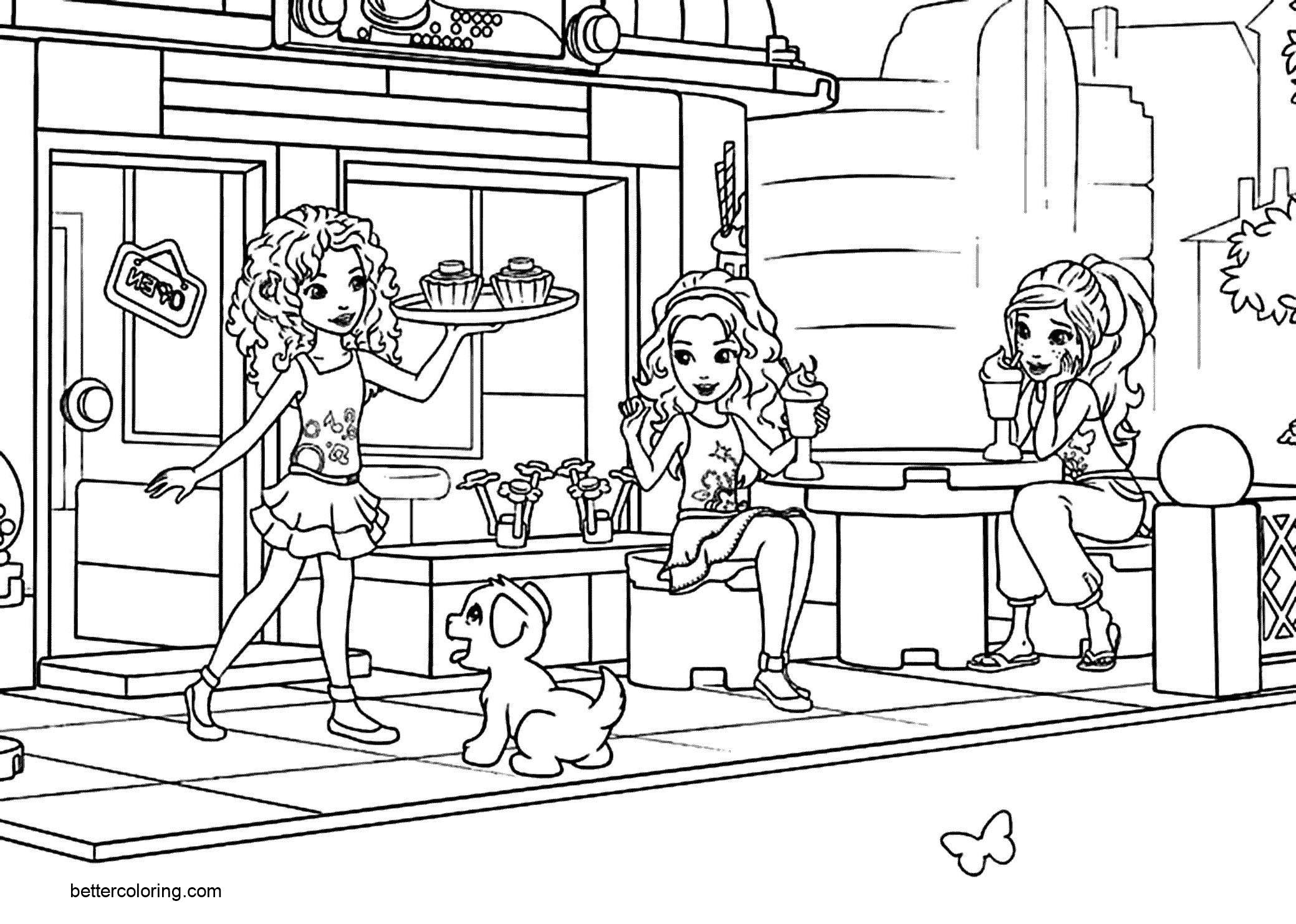 LEGO Friends Coloring Pages Coffee Time Free Printable Coloring Pages