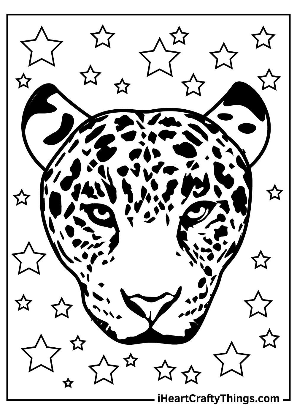 Printable Coloring Page Leopard