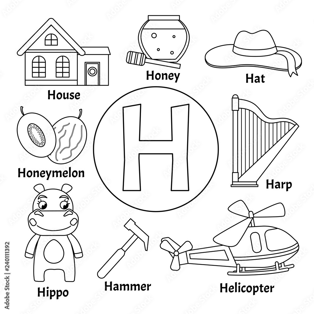 Letter H Coloring Page