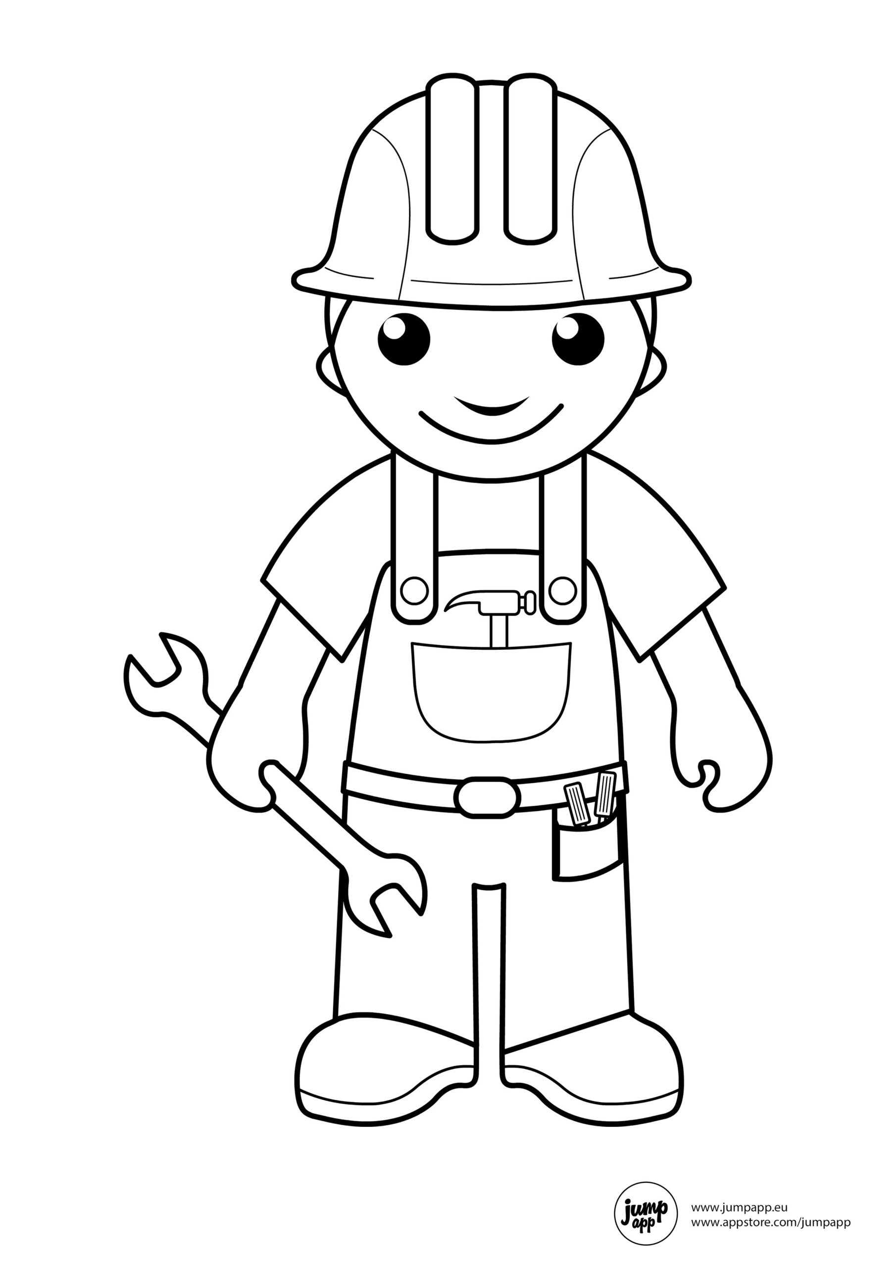 List Of Construction Worker Coloring Pages