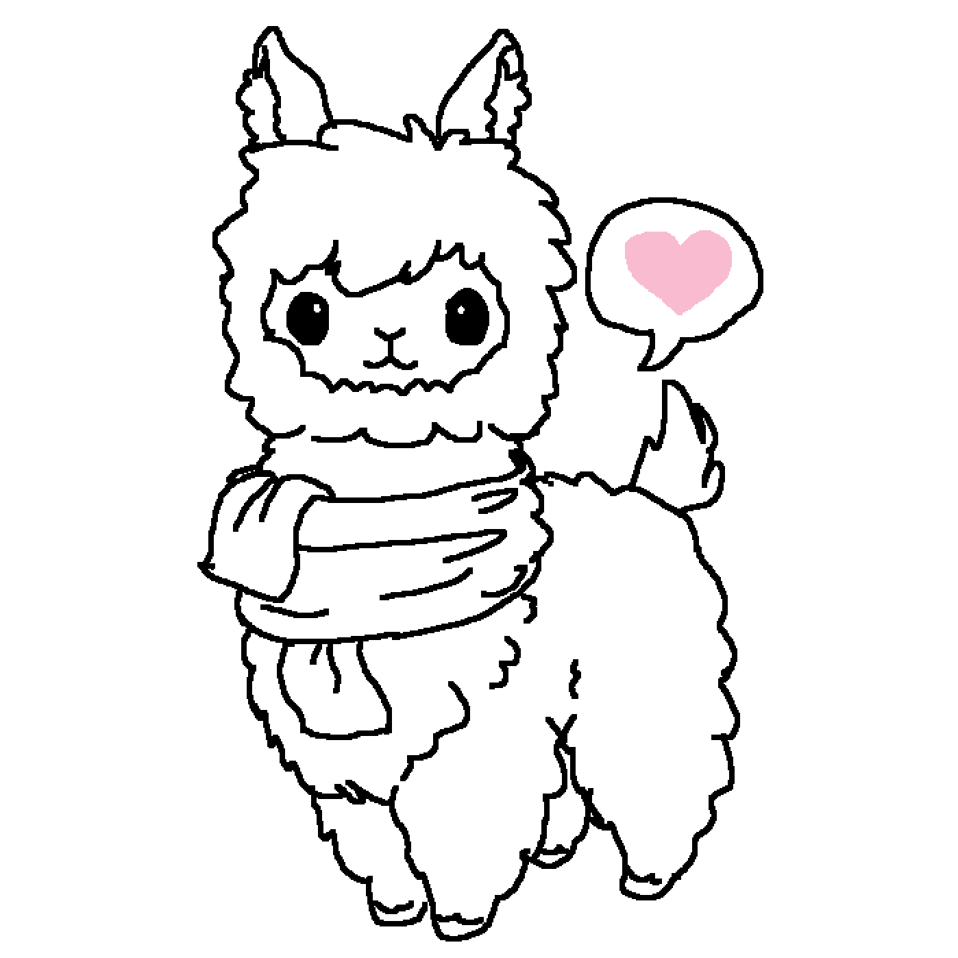 Llama Coloring Pages