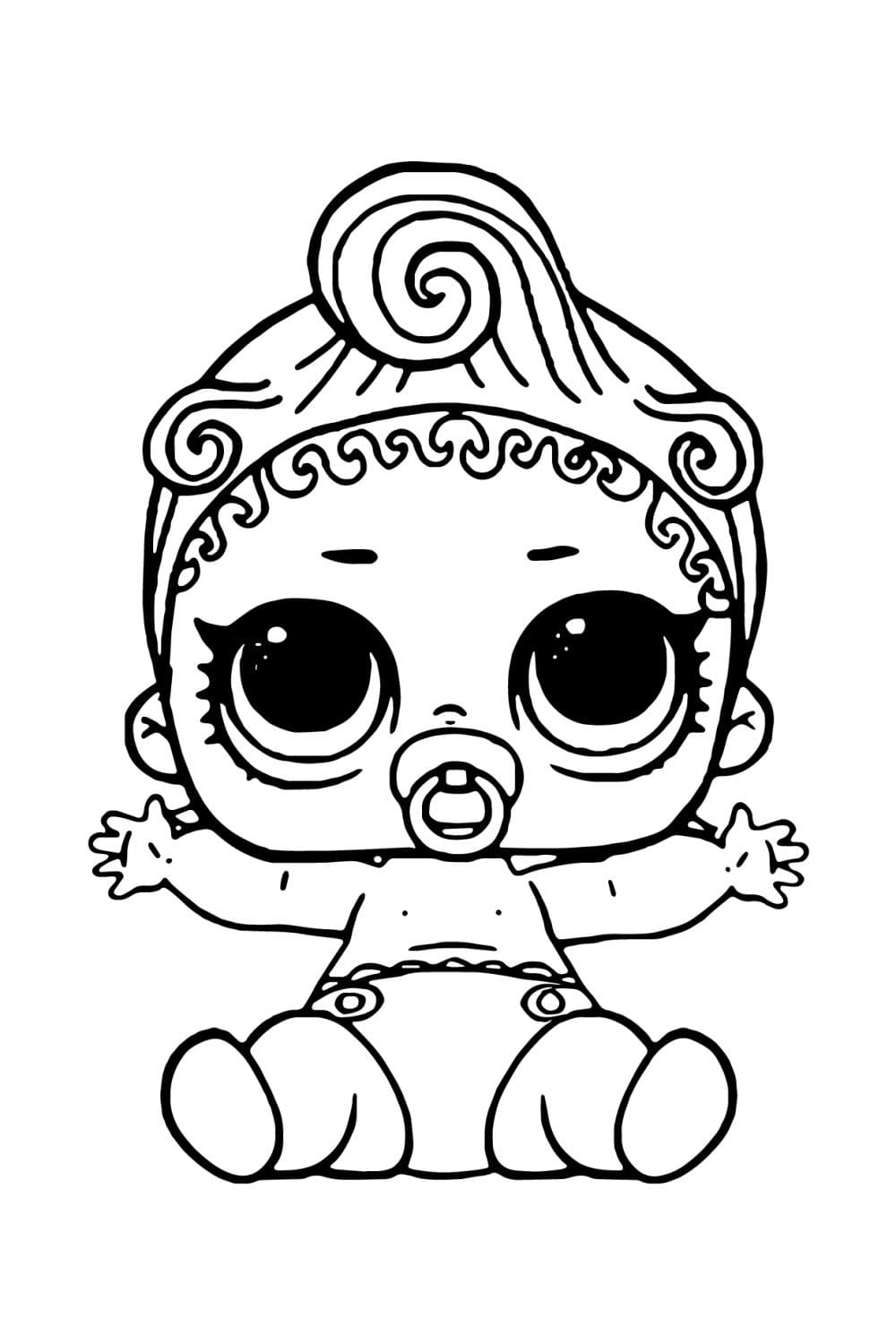 LOL Baby Little Sister Pink Coloring Page Free Printable Coloring Pages For Kids