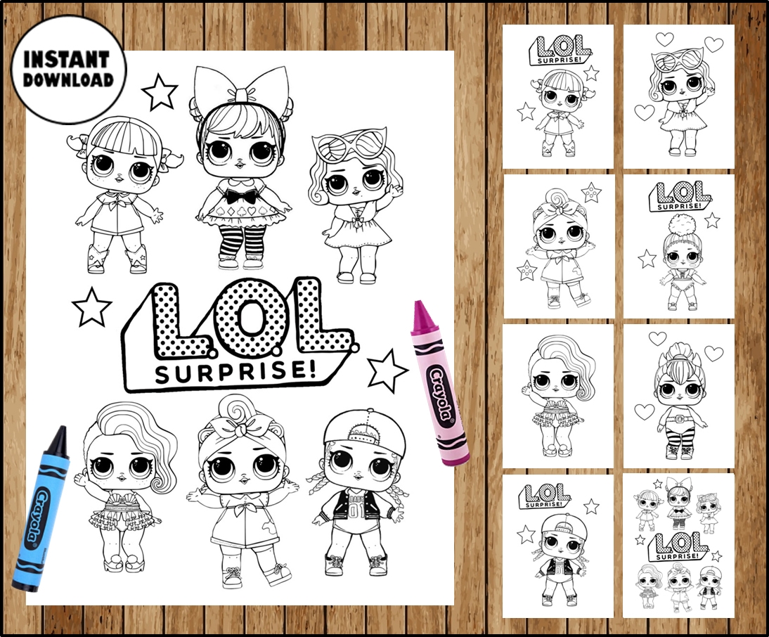 LOL Surprise Dolls Colouring Pages LOL Surprise Dolls Party Printable LOL Surprise Dolls
