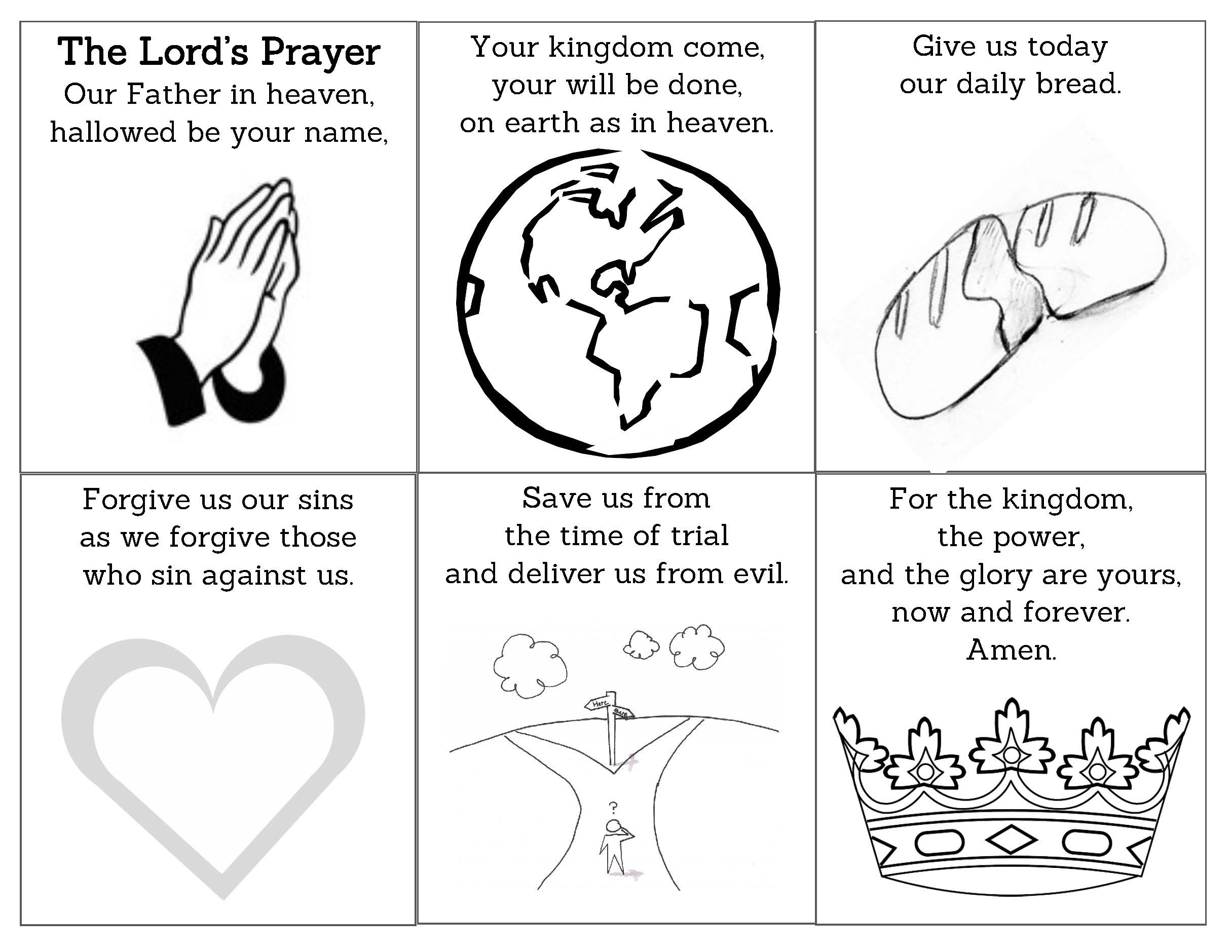Lord S Prayer Coloring Activity Concordia Lutheran Church Chicago