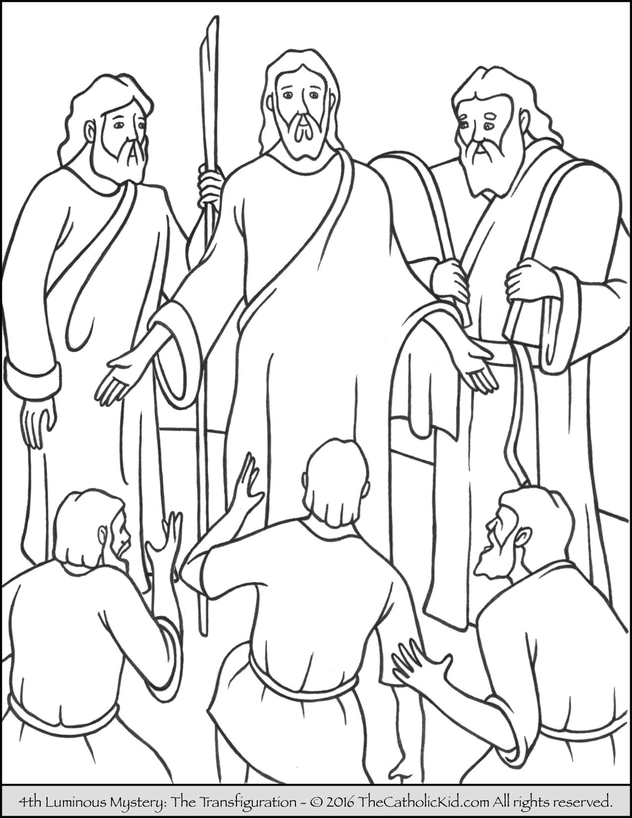 Luminous Mysteries Rosary Coloring Pages The Transfiguration The Catholic Kid Catholic