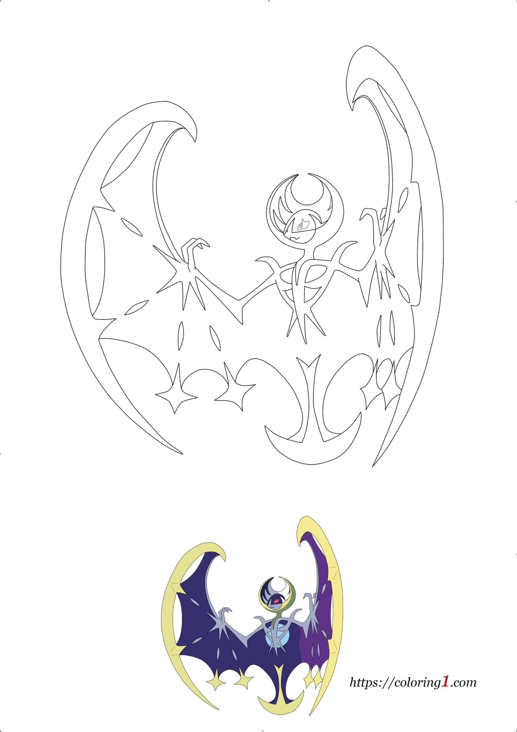 Lunala Pokemon Coloring Page Potent Pokemon Sun Printables Bruxish 779 Zeraora 807 Free