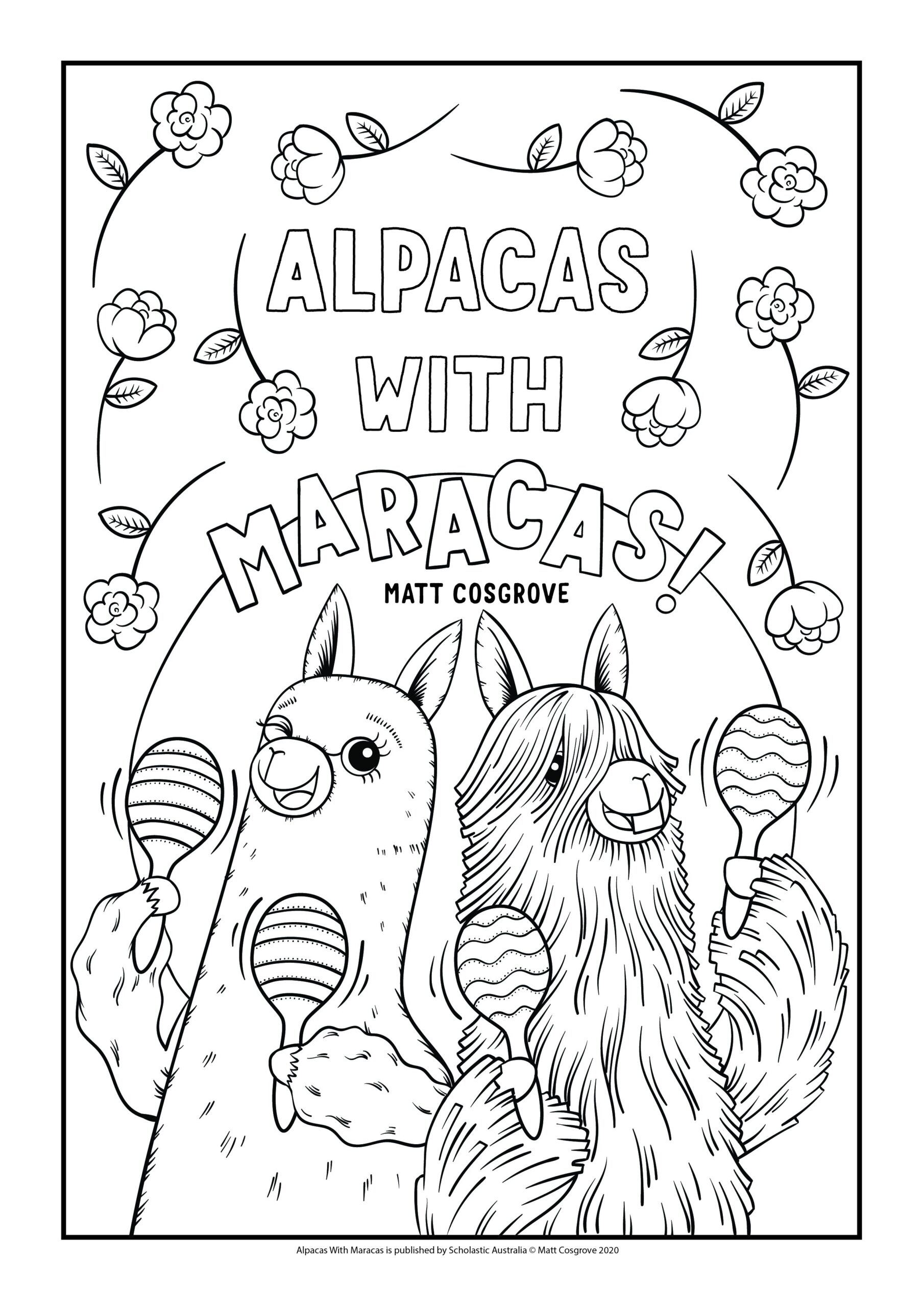 MACCA THE ALPACA COLOURING IN ACTIVITIES Matt Cosgrove