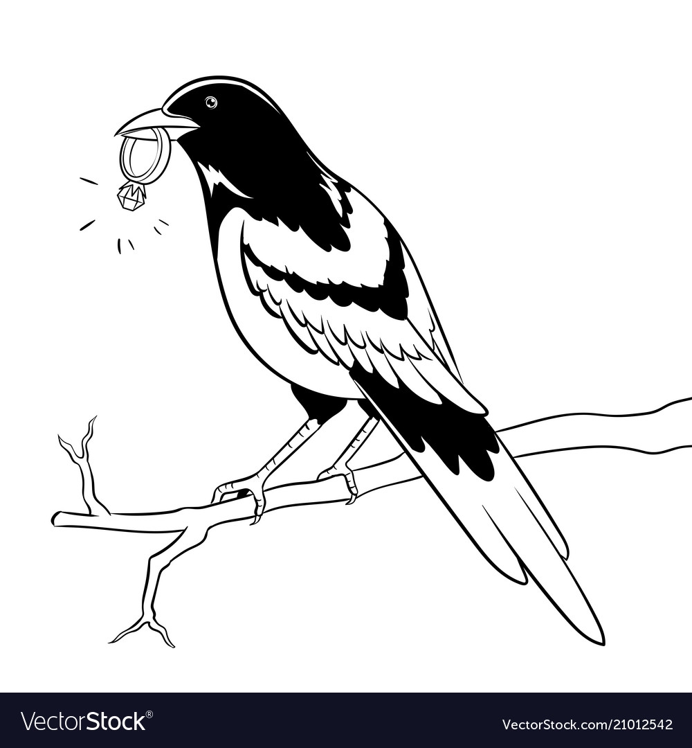 Korean Magpie Printable Coloring Pages